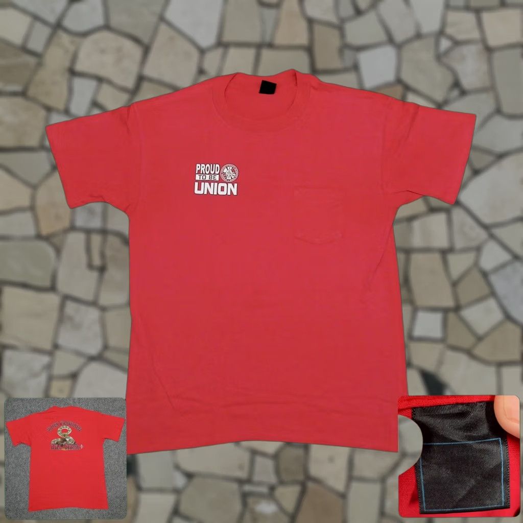 Vintage VINTAGE 90s Machinists Union Pocket T-Shirt Rattlesnake Strike Red Mens 2XL Single Size US XXL / EU 58 / 5 - 1 Thumbnail