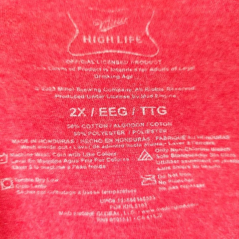 Vintage Miller High Life T Shirt Mens 2XL Red Champagne Of Beers Breweriana Shirt Mens 2XL Red Beer Breweriana Size US XXL / EU 58 / 5 - 5 Thumbnail