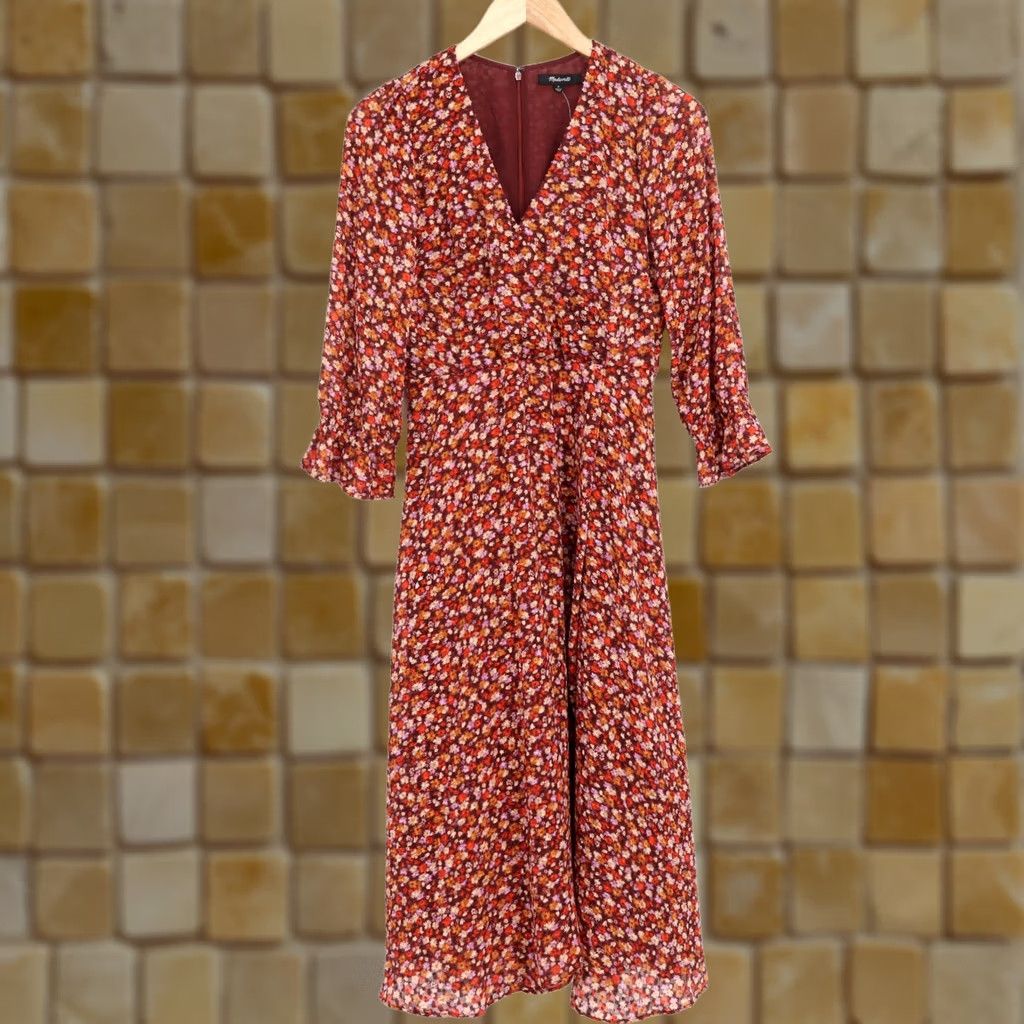 Madewell Madewell Women's Crossover Midi Dress Clipdot Spring Prairie Sz 0 NEW Size XS / US 0-2 / IT 36-38 - 1 Thumbnail