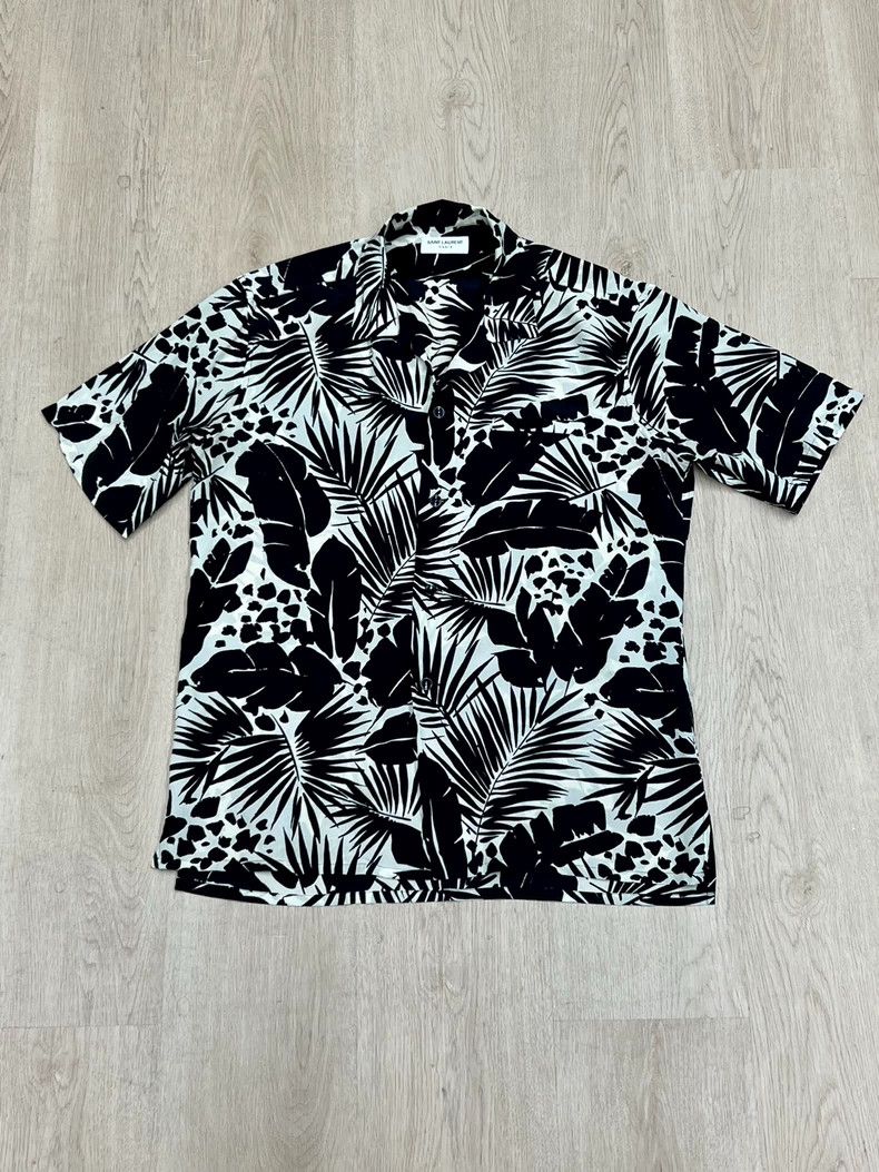 Saint Laurent Paris Saint Laurent Short Sleeve Silk Shirt Size US M / EU 48-50 / 2 - 1 Thumbnail