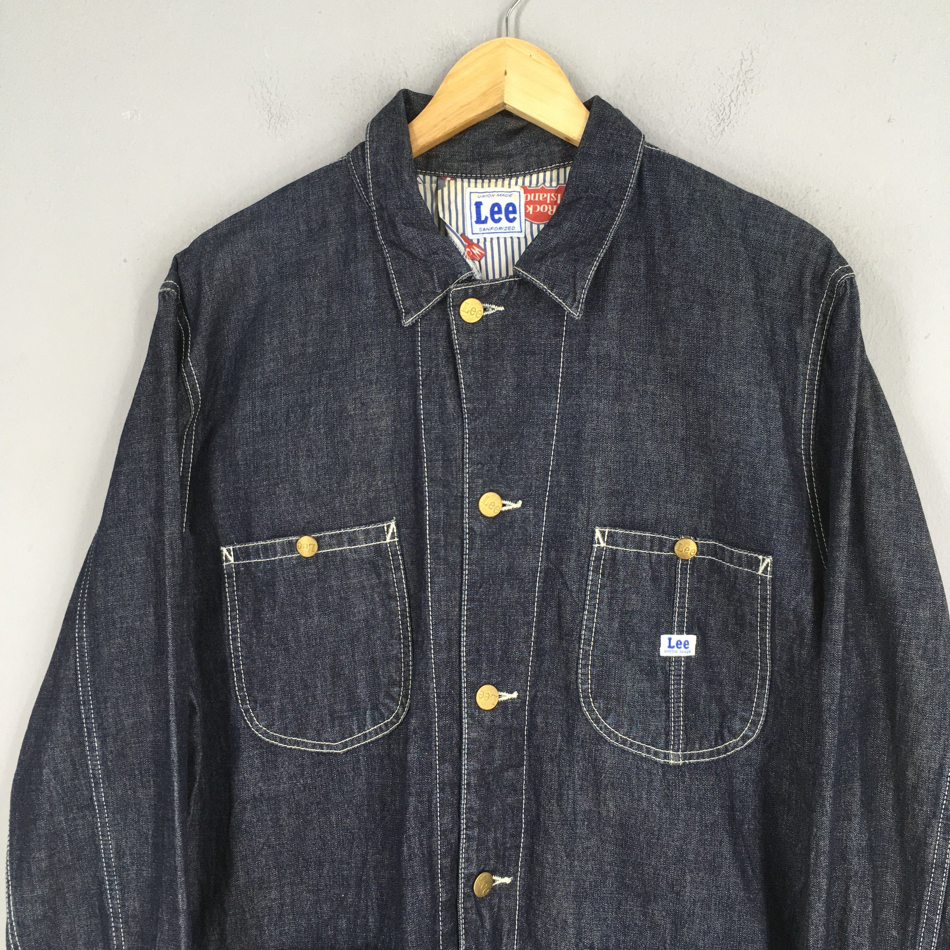 Lee Vintage 1990's Lee Sanforized Denim Worker Jacket Large Size US L / EU 52-54 / 3 - 2 Thumbnail