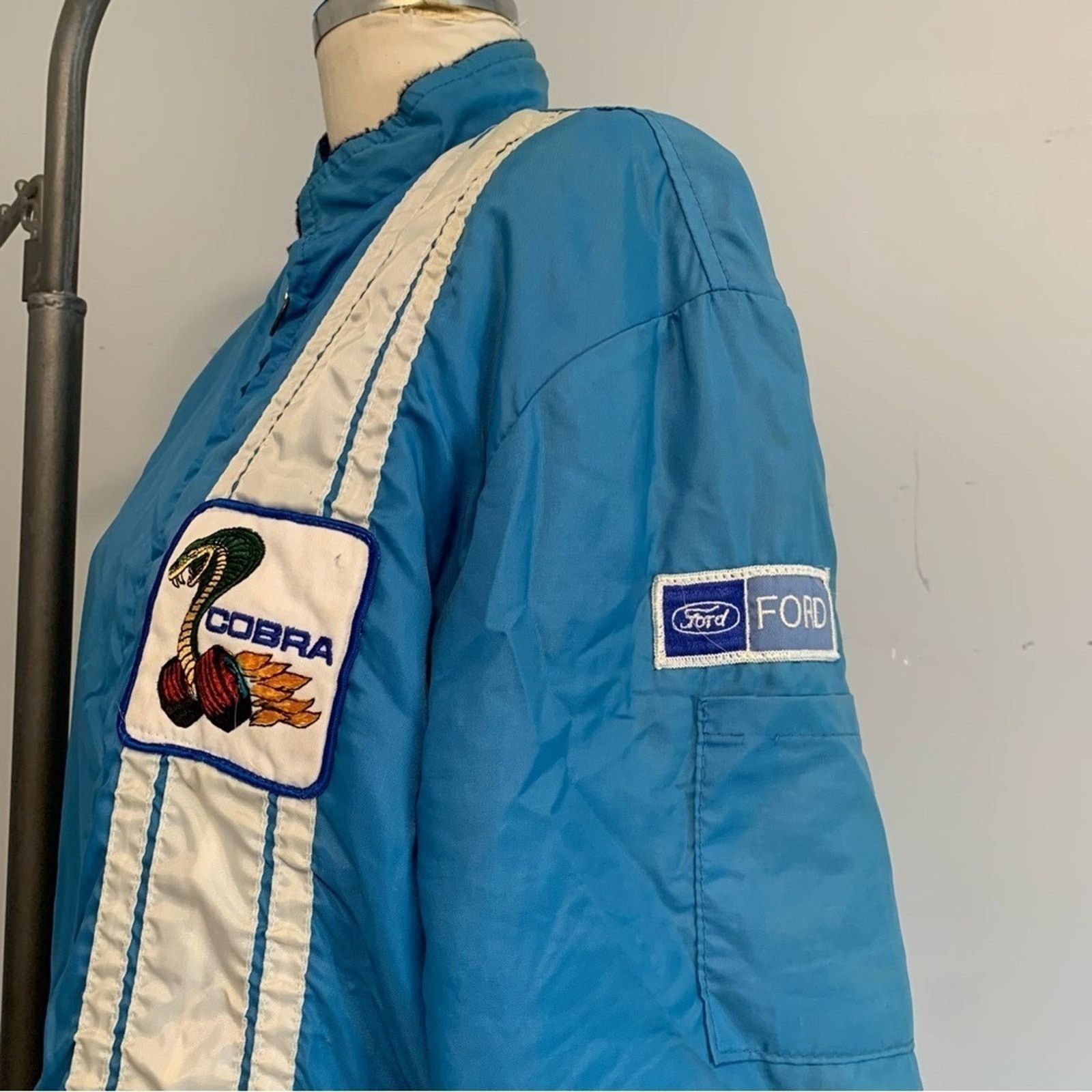 Other Indy 500 Cobra Jacket Blue White Racing Jacket Men’s Unisex Size US L / EU 52-54 / 3 - 3 Thumbnail