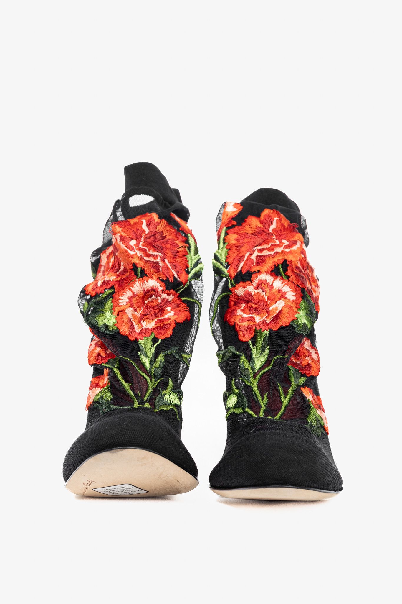 Dolce & Gabbana Dolce & Gabbana SS15 Runway Floral Mesh Suede Booties Size US 8.5 / IT 38.5 - 2 Thumbnail