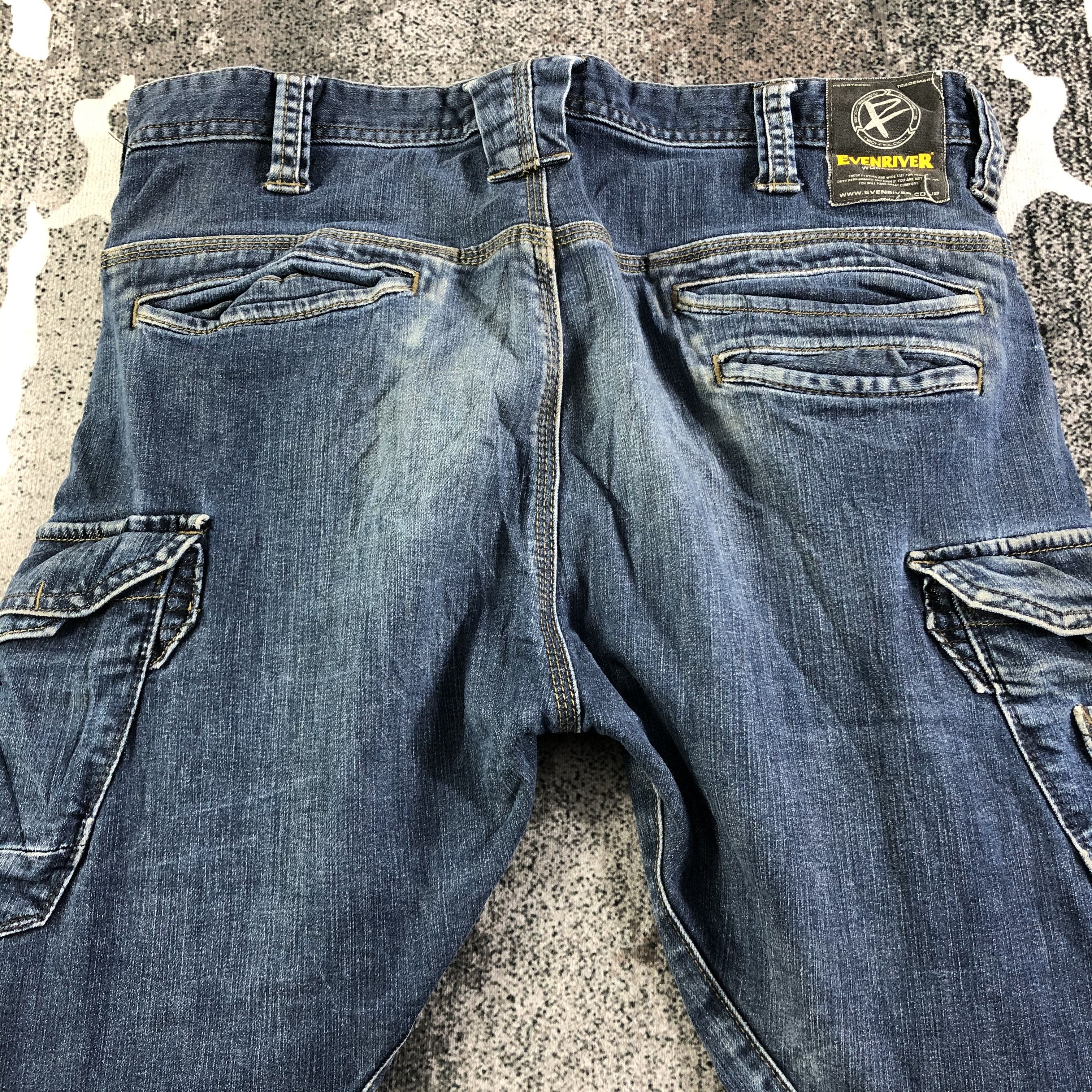 Japanese Brand Even River Multi Pocket Cargo Jeans KJ2085 Size US 34 / EU 50 - 4 Thumbnail