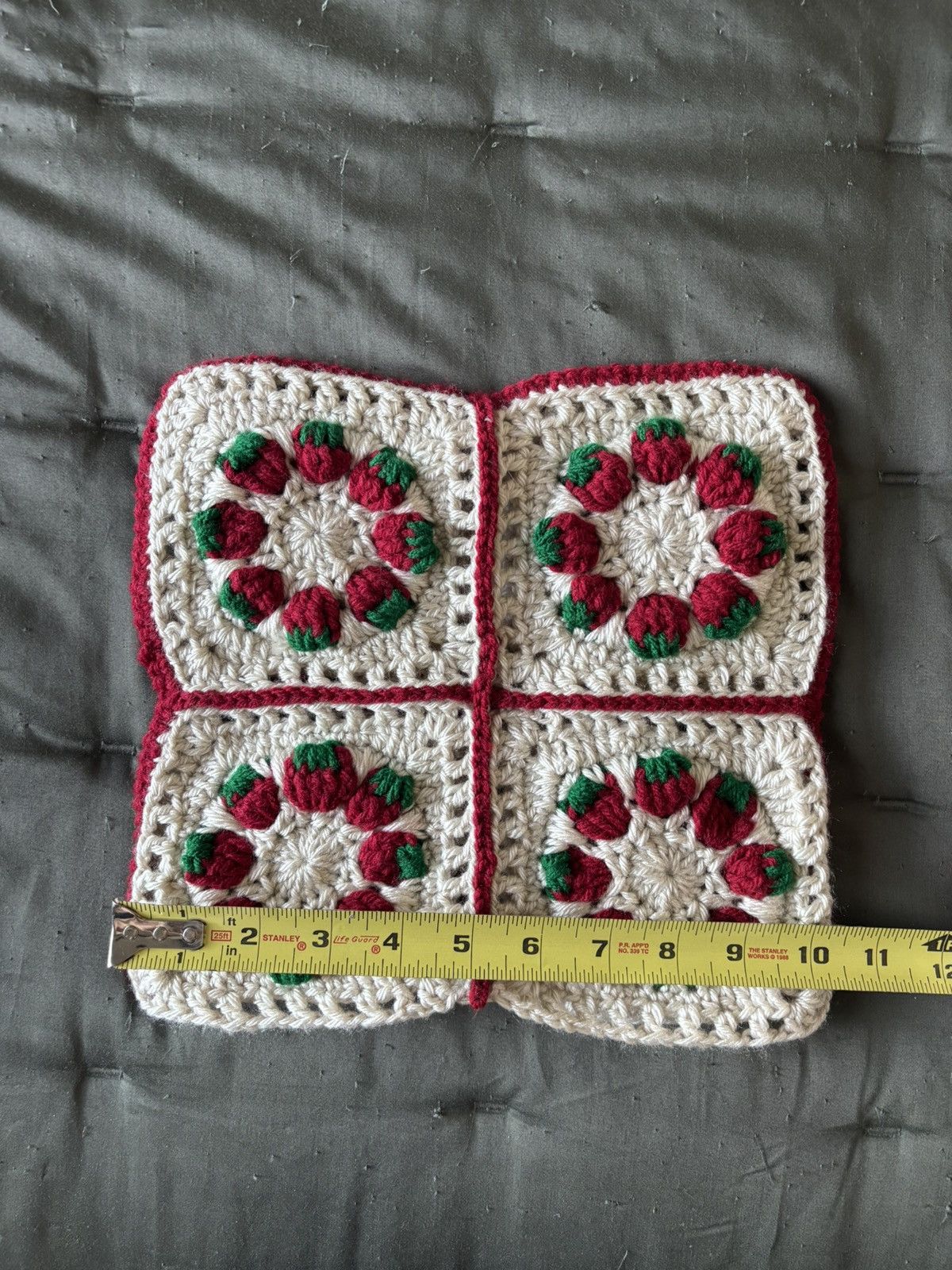 Handmade Crochet Strawberry Hat Size ONE SIZE - 6 Thumbnail