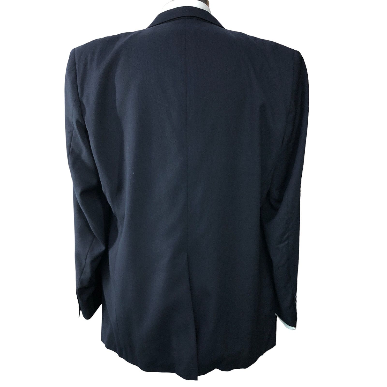 Burberry Burberrys Vintage Mens Size 48L Sport Coat Wool Navy 90s Size 48L - 8 Thumbnail