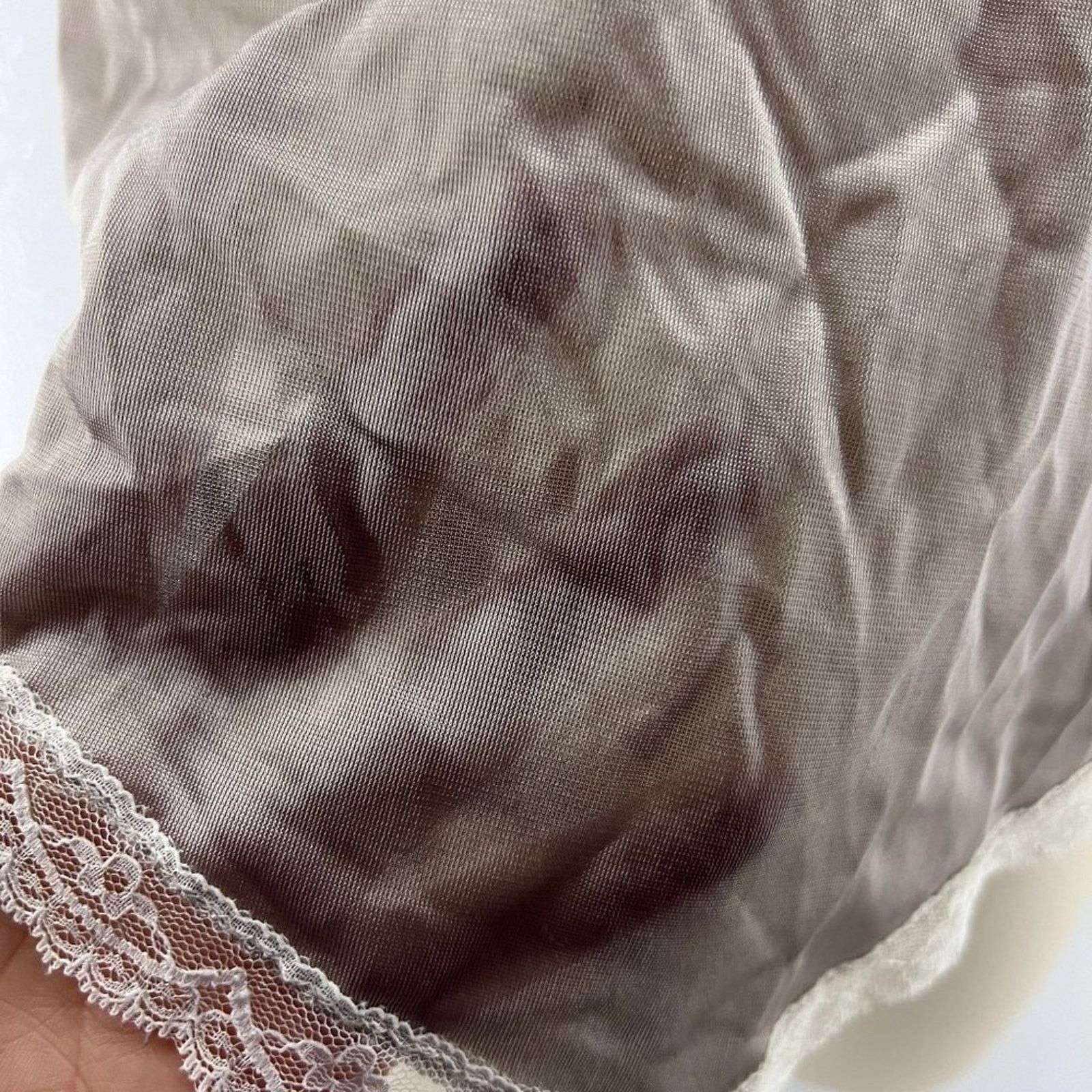 Vintage Vintage Pollinaise Silver Grey Cream Lace Camisole Nylon Size ONE SIZE - 3 Thumbnail
