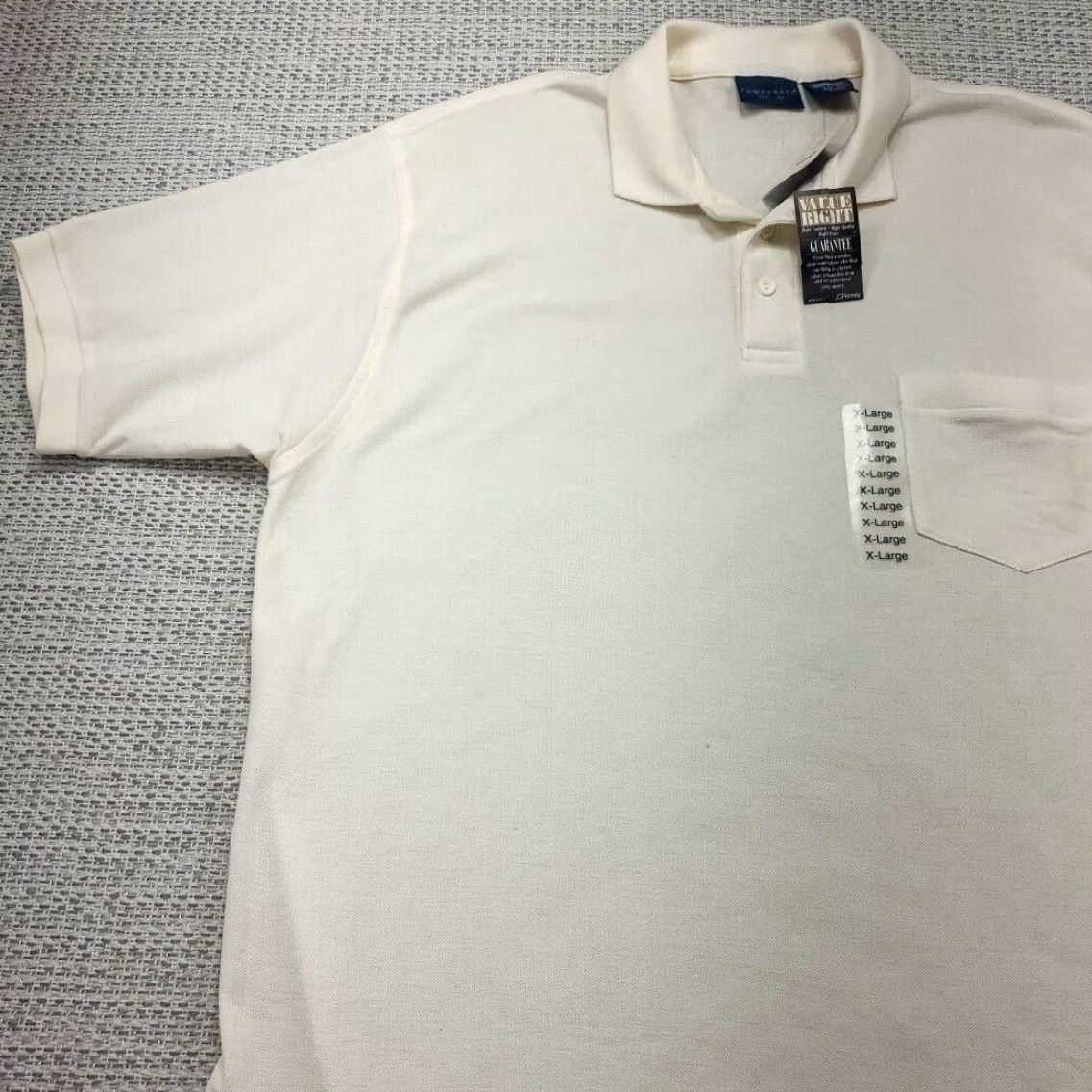 Vintage VINTAGE Towncraft Polo Shirt Mens XL Ivory Short Sleeve Golf Polo Shirt TC Towncraft Polo Size US XL / EU 56 / 4 - 3 Thumbnail