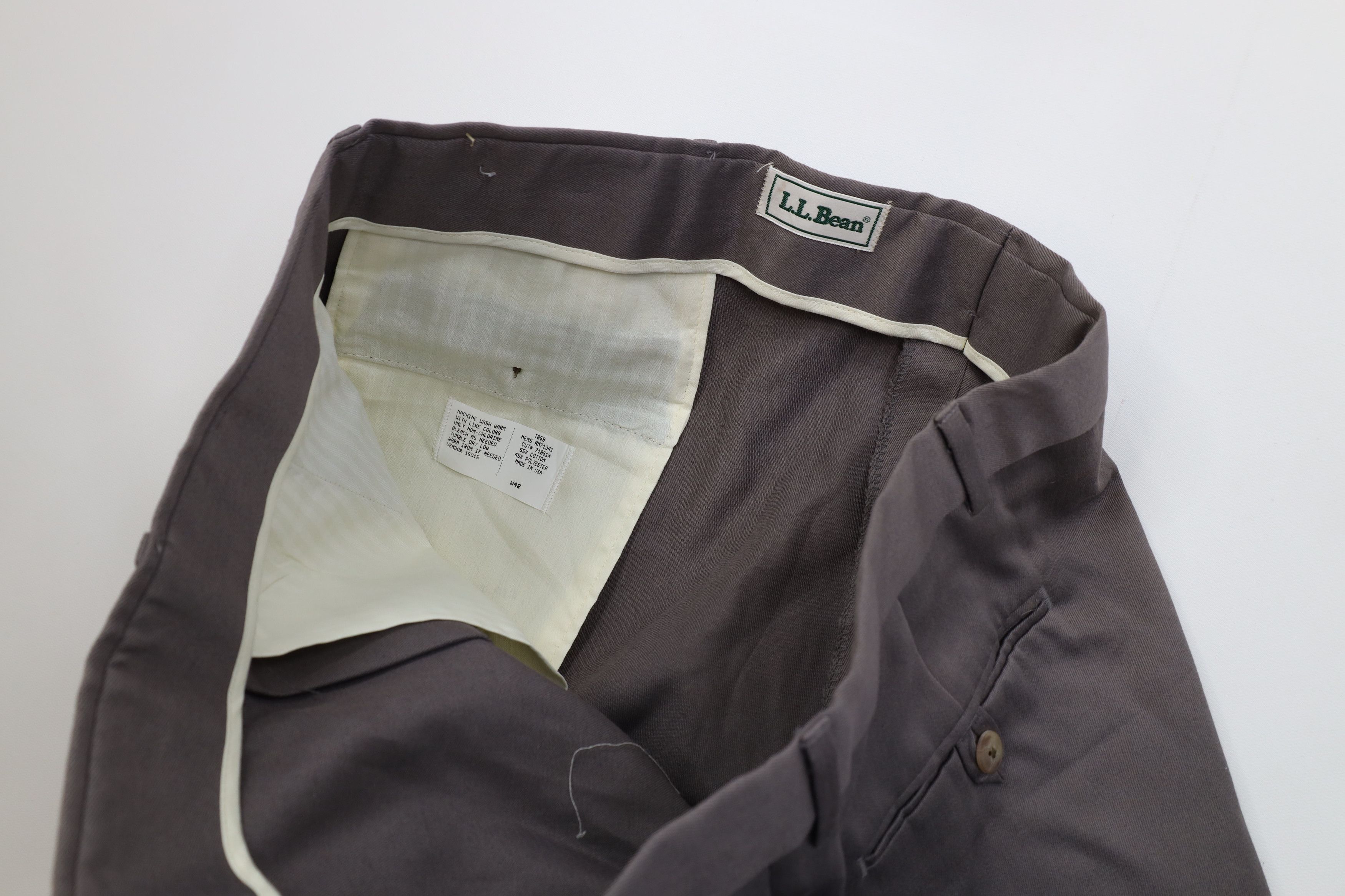 L.L. Bean Deadstock Vintage 90s LL Bean Wide Leg Chino Pants Gray USA Size US 42 / EU 58 - 8 Thumbnail