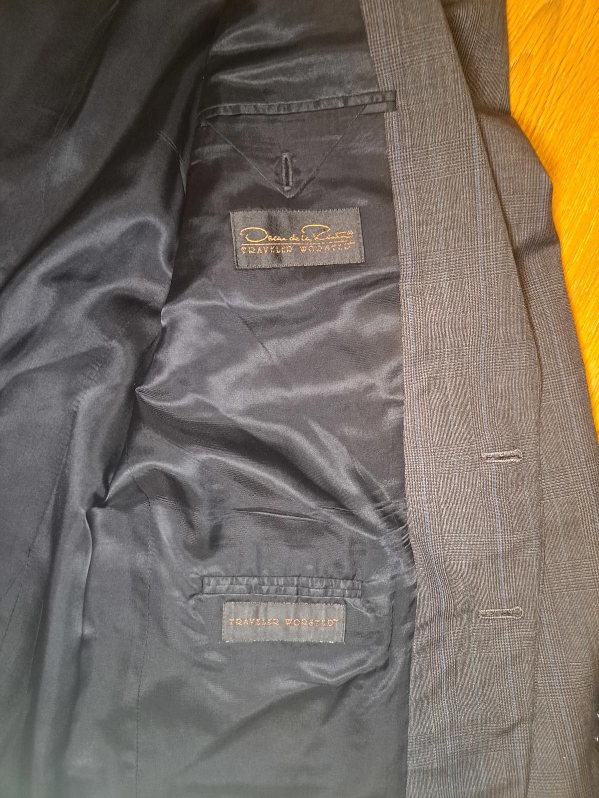 Oscar De La Renta Oscar de la Renta 2 PIece Suit 42L 36x29 Gray Glen Plaid Size 42L - 9 Thumbnail