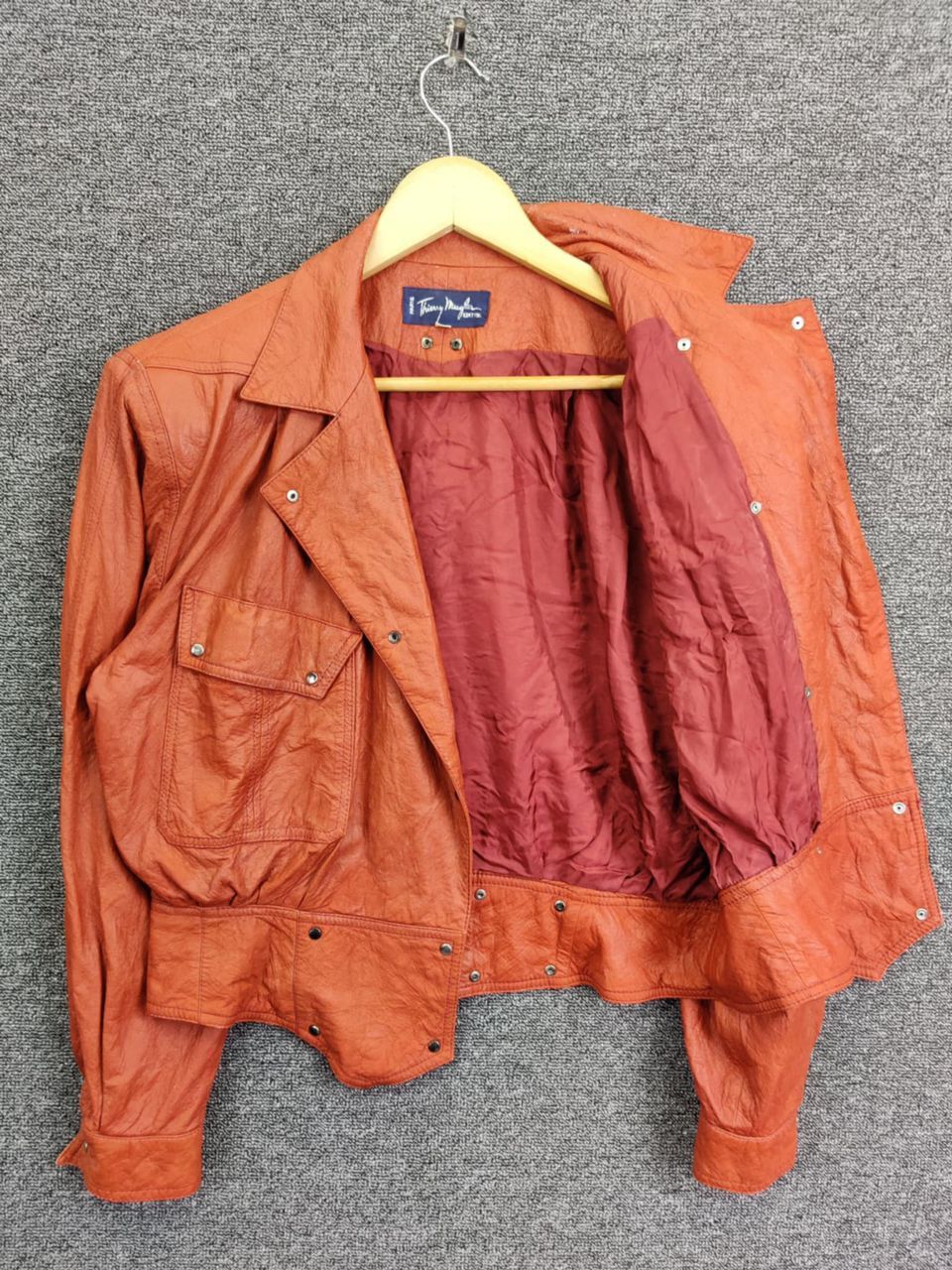 Thierry Mugler Nice ❗Thierry Mugler Bomber Leather Jacket Size US M / EU 48-50 / 2 - 9 Thumbnail