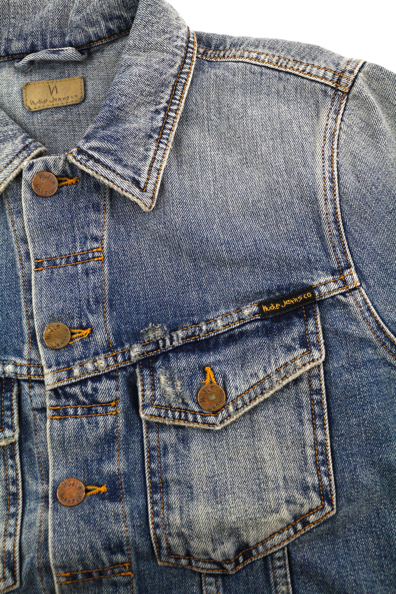 Nudie Jeans BILLY M Shimmering Indigo Washed Denim Polo Jacket 82483 Size US M / EU 48-50 / 2 - 6 Thumbnail