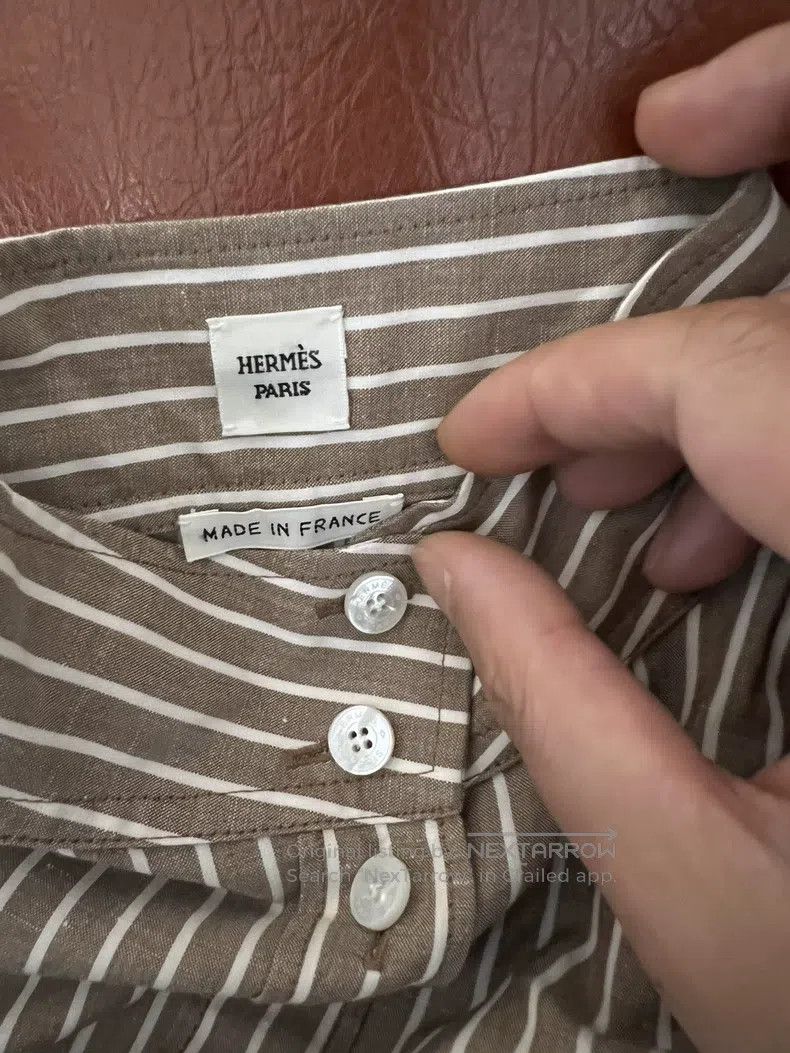 Hermes Hermes Striped Collar Button Long Sleeve Shirt Size XS / US 0-2 / IT 36-38 - 3 Thumbnail