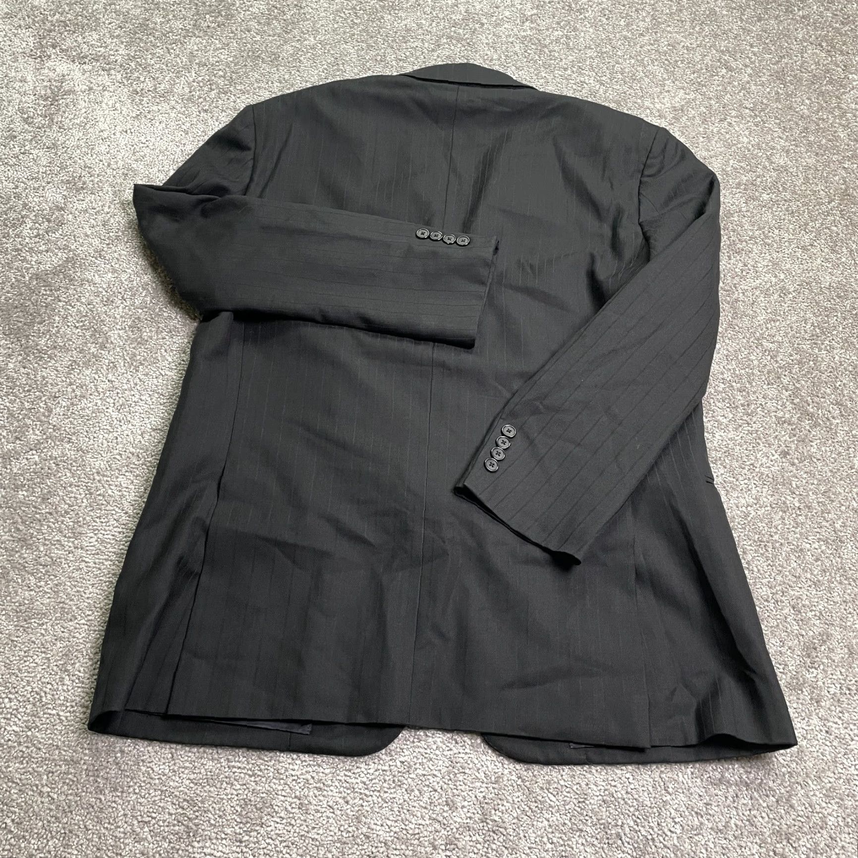 Brooks Brothers Brooks Brothers Blazer Mens 46 Black Double-Vented Notch Lapel Single-Breasted 3-Button Chest 45in Regular Fit Dry Clean Only Vintage No Size 46R - 2 Thumbnail