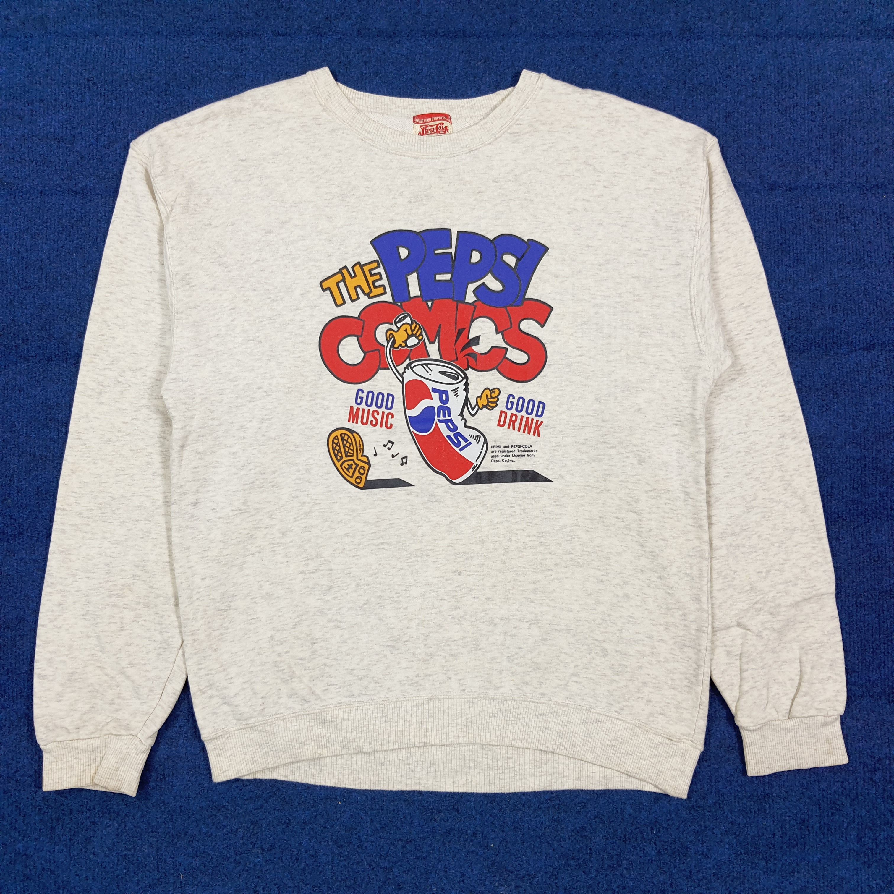 Pepsi Vintage 90s Retro Pepsi Cola Comics Sweatshirt C306N1 Size US S / EU 44-46 / 1 - 1 Thumbnail