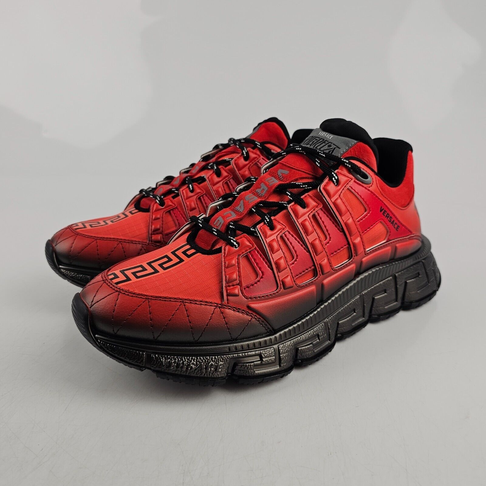 Versace Versace Trigreca Red Leather Low Top Sneakers New Size US 7 / EU 40 - 1 Thumbnail