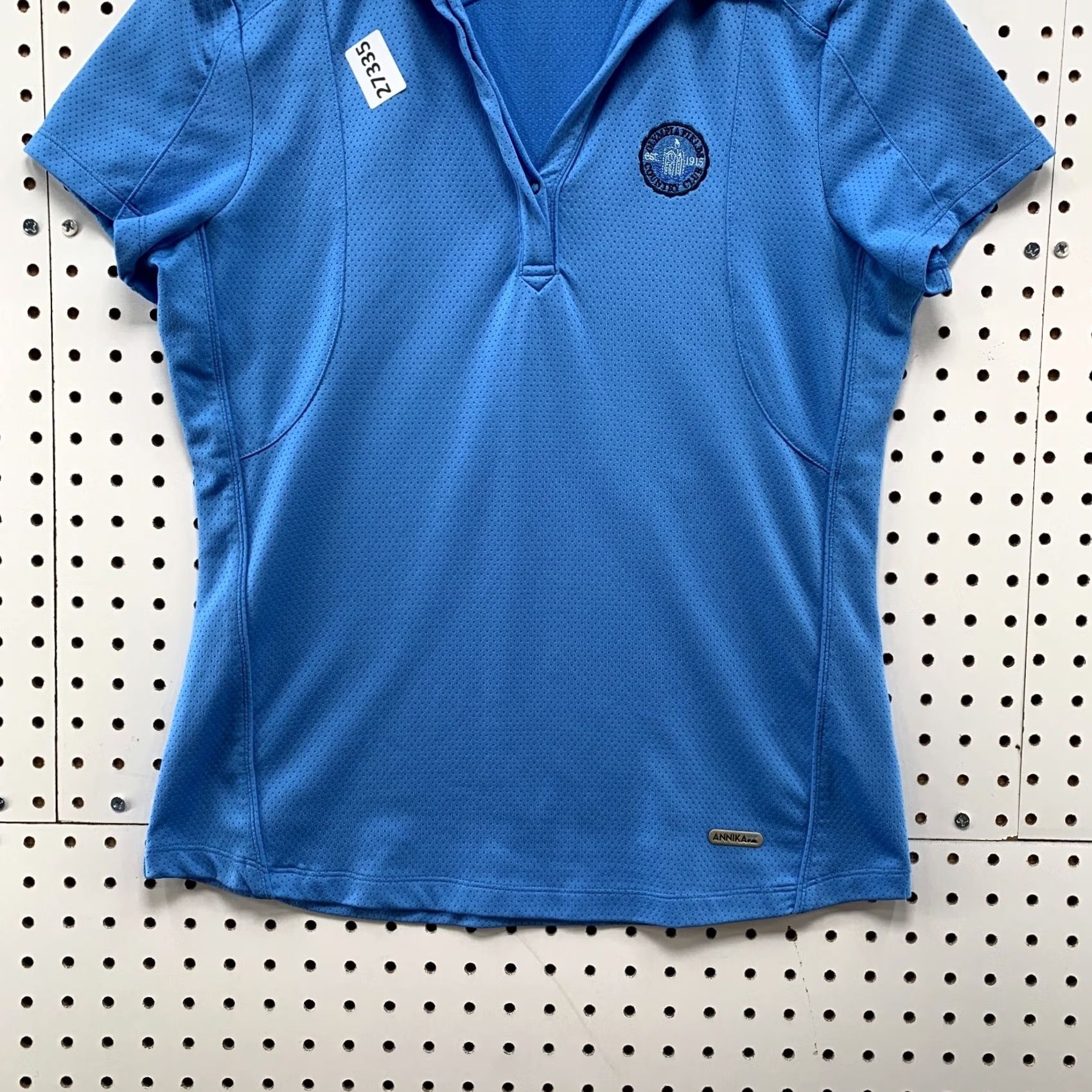 Vintage ANNIKA Polo Shirt Blue V Neck Small Womens Shirt Size S / US 4 / IT 40 - 6 Thumbnail