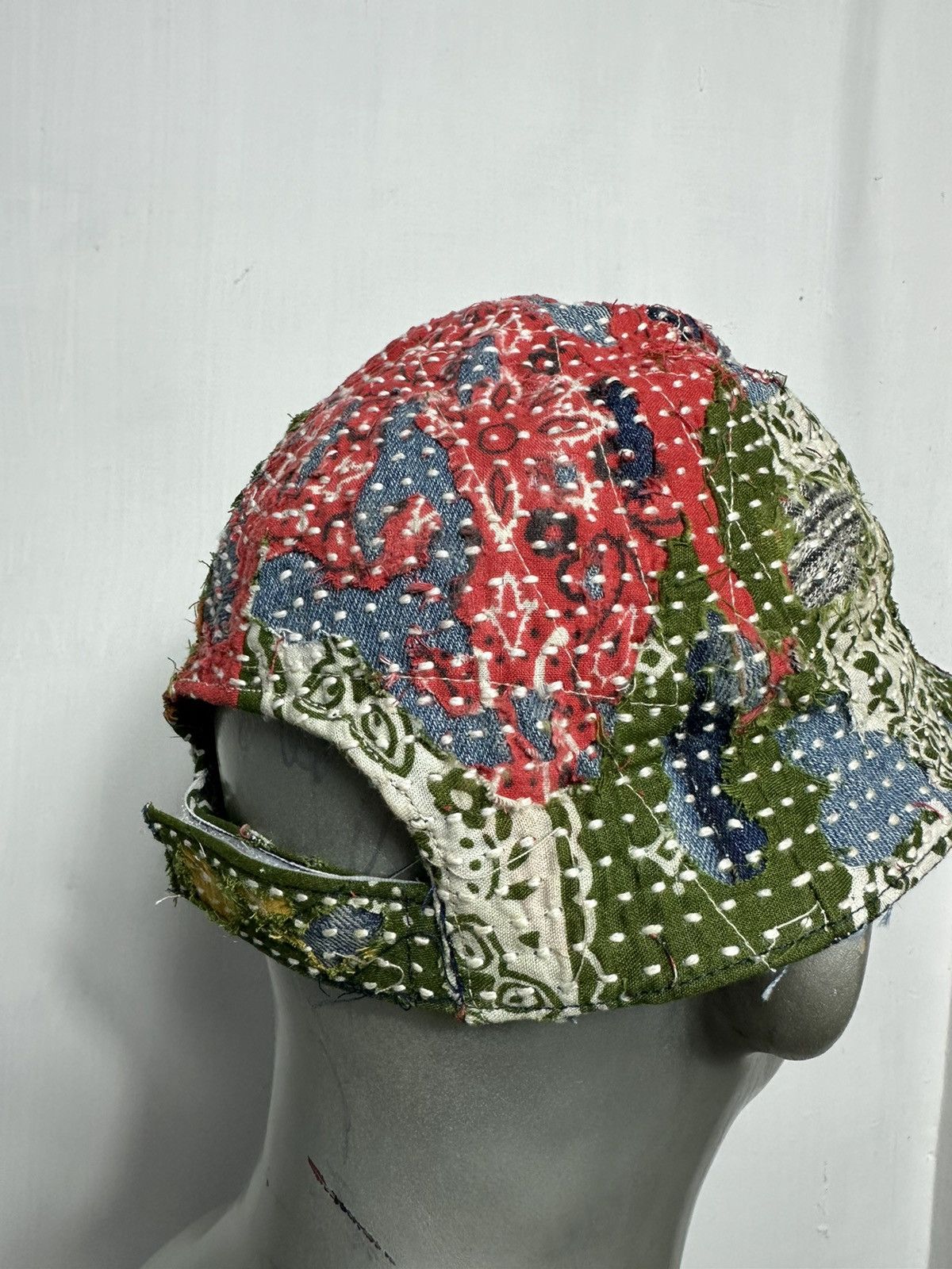 Handmade Custom Made Distressed Paisley Patchwork Boro hats Size ONE SIZE - 8 Thumbnail