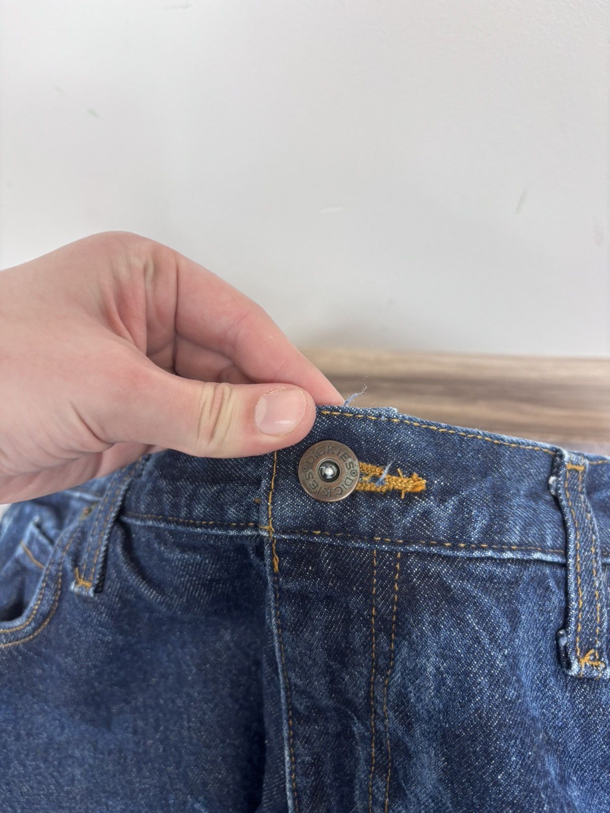Dickies Dickies Men’s Denim Jeans Distressed Dark Blue USA Workwear Size US 36 / EU 52 - 9 Thumbnail