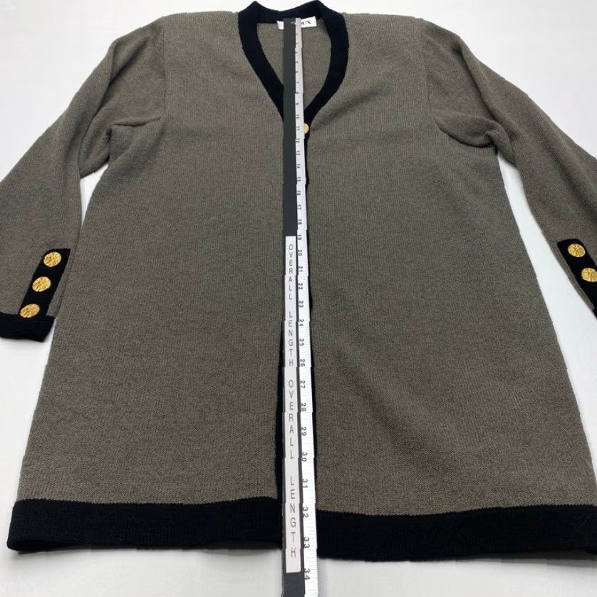 Vintage VINTAGE Beloux Cardigan Sweater Womens XL Gray Black Gold Buttons Shoulder Pads Holiday Fall Winter Spring Casual Womens Cardigan Size XL / US 12-14 / IT 48-50 - 7 Thumbnail