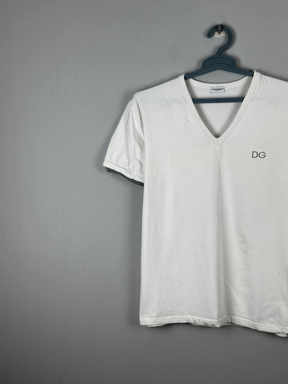 Dolce & Gabbana Dolce & Gabbana V Neck Logo White T-Shirt Size US M / EU 48-50 / 2 - 2 Thumbnail