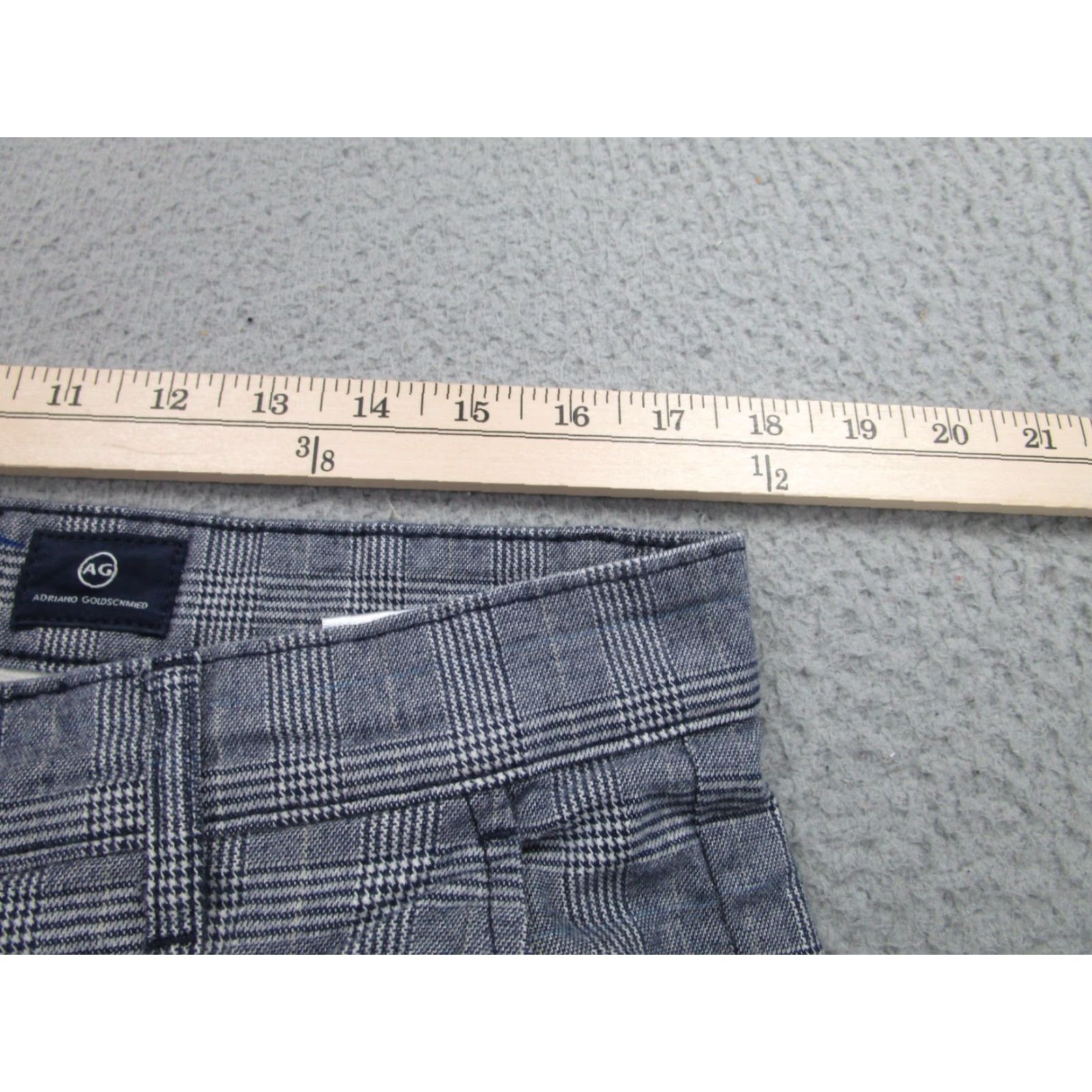 Vintage AG Adriano Goldschmied Pants Mens Size 33R Gray Glen Plaid Stretch Chino Size US 33 - 4 Thumbnail