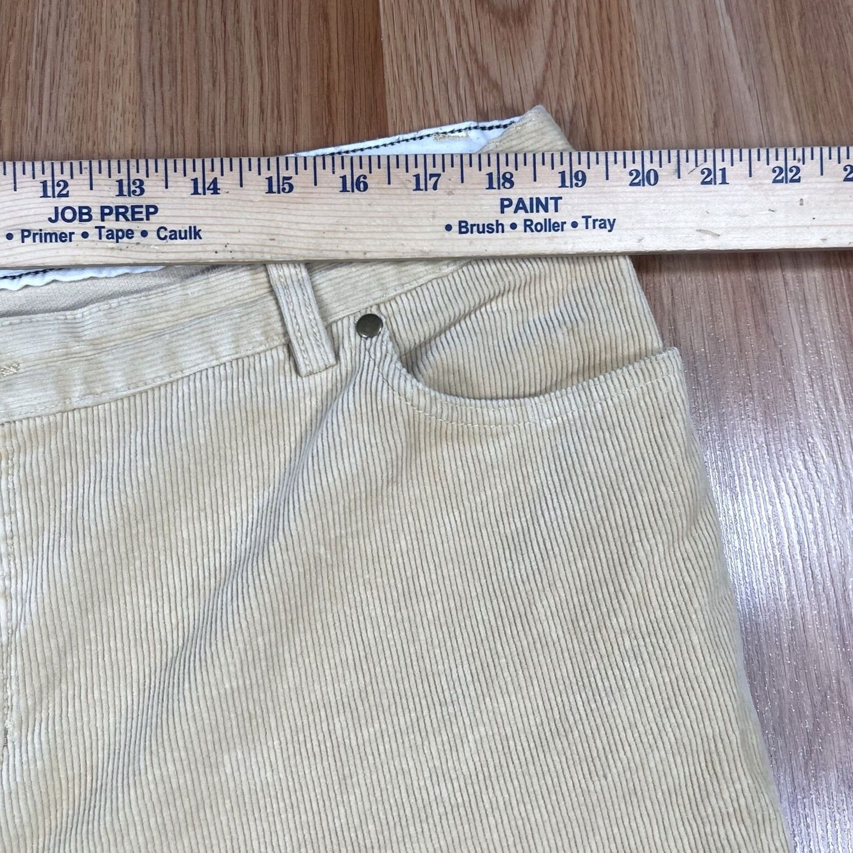 Vintage B.A.D Pants Womens 18 Body Active Design High Rise Stretch Straight Leg Corduroy Yellow Size 40" / US 18 - 4 Thumbnail