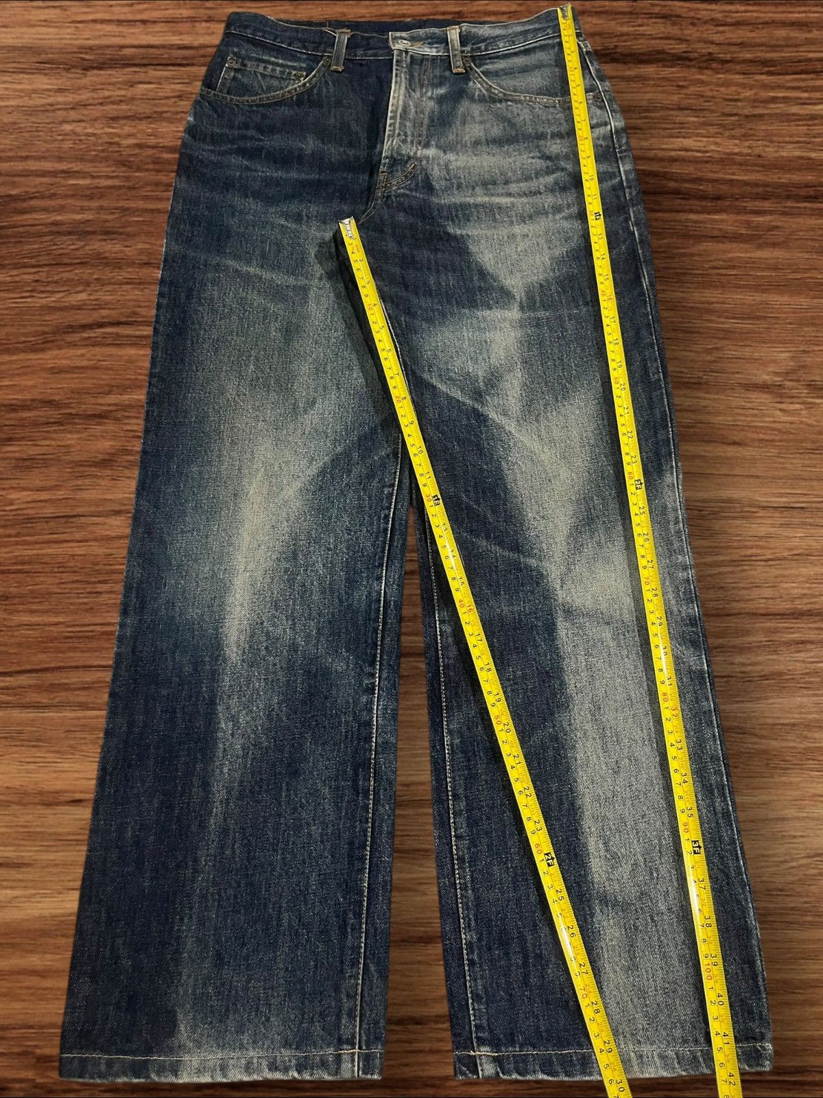 Japanese Brand × Vintage ⚡️Vintage⚡️Elvis Presley The King Of Rock Bleached Blue Jeans Size US 32 / EU 48 - 11 Thumbnail