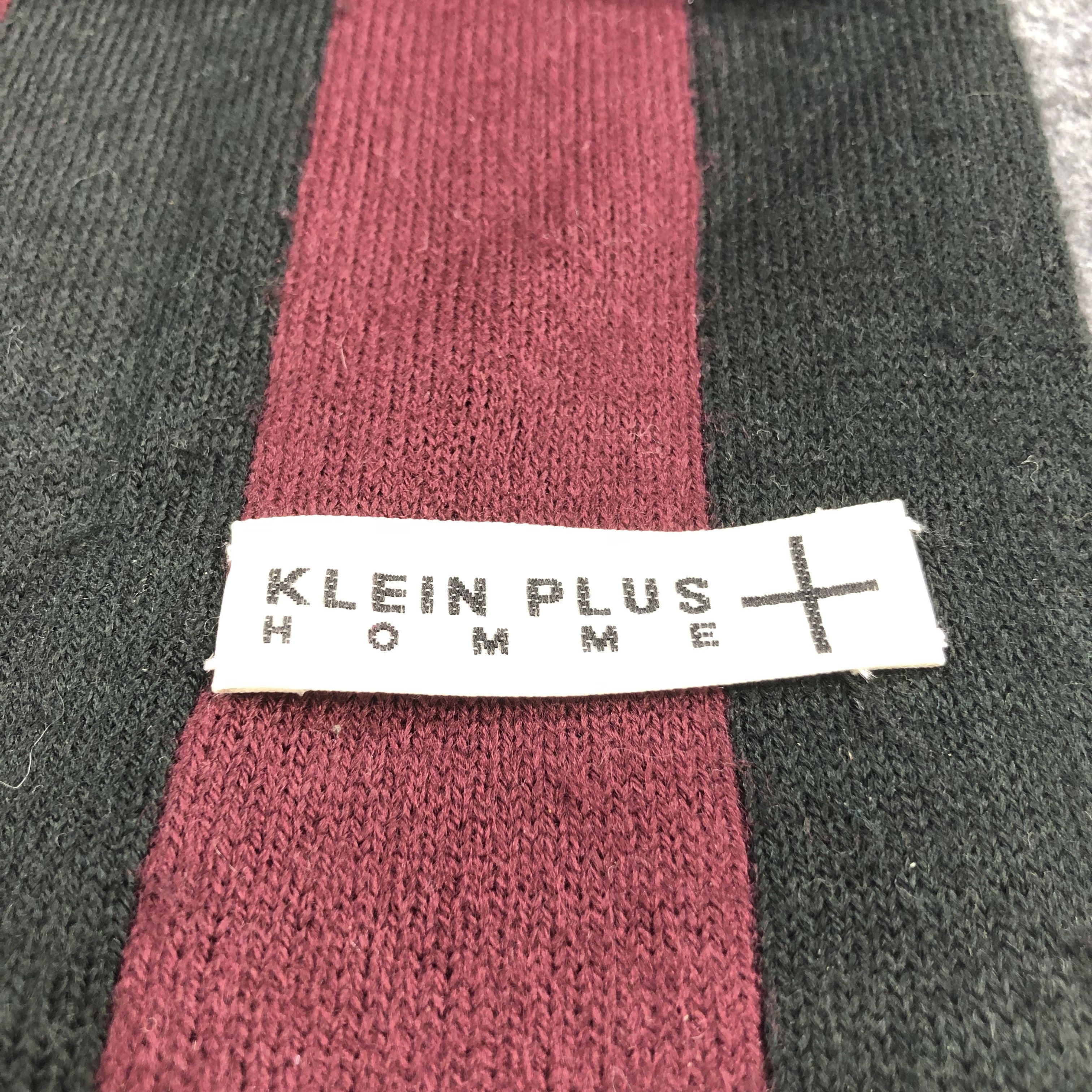 Japanese Brand Klein Plus Homme Striped Wool Scarf Muffler V850 Size ONE SIZE - 4 Thumbnail