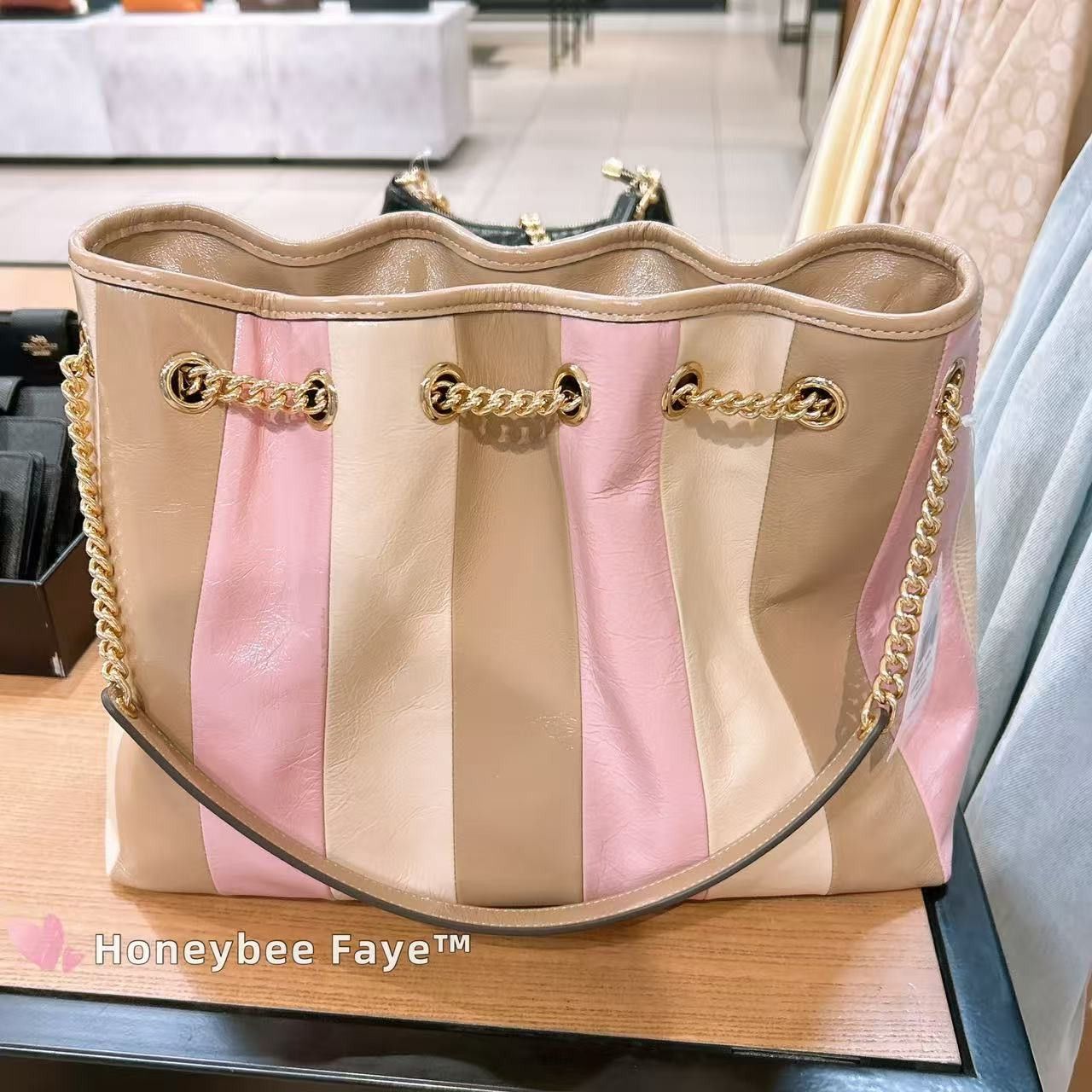 Coach Evelyn Shoulder Bag With Striped Patchwork CDW41 Size ONE SIZE - 6 Thumbnail