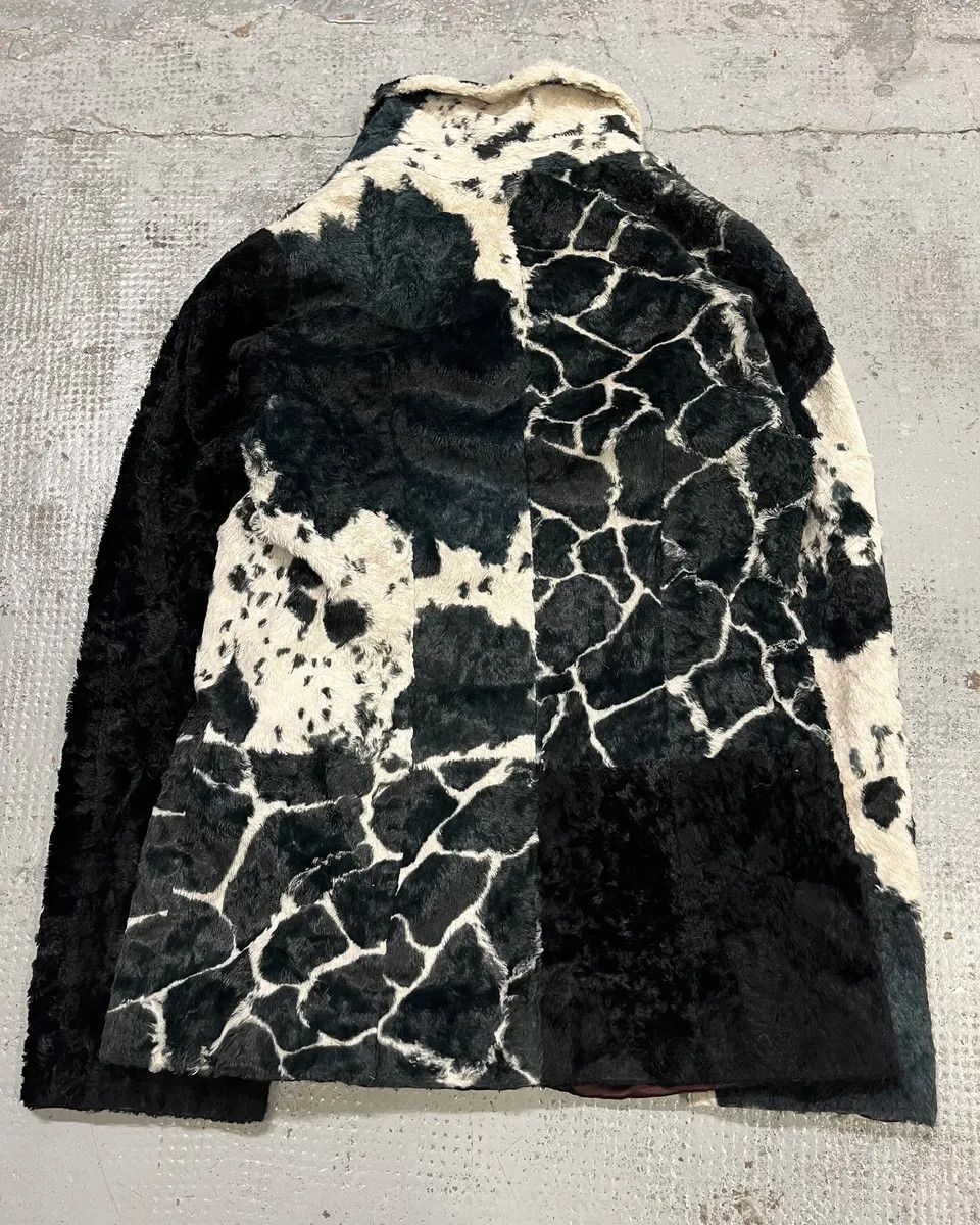 Kenzo 1990s Kenzo Black & Cream Animal Print Faux Fur Blazer Jacket Size S / US 4 / IT 40 - 7 Thumbnail