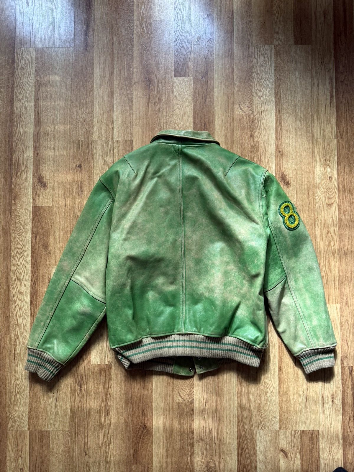 Guess guess usa leather jacket green distressed Size US L / EU 52-54 / 3 - 2 Thumbnail