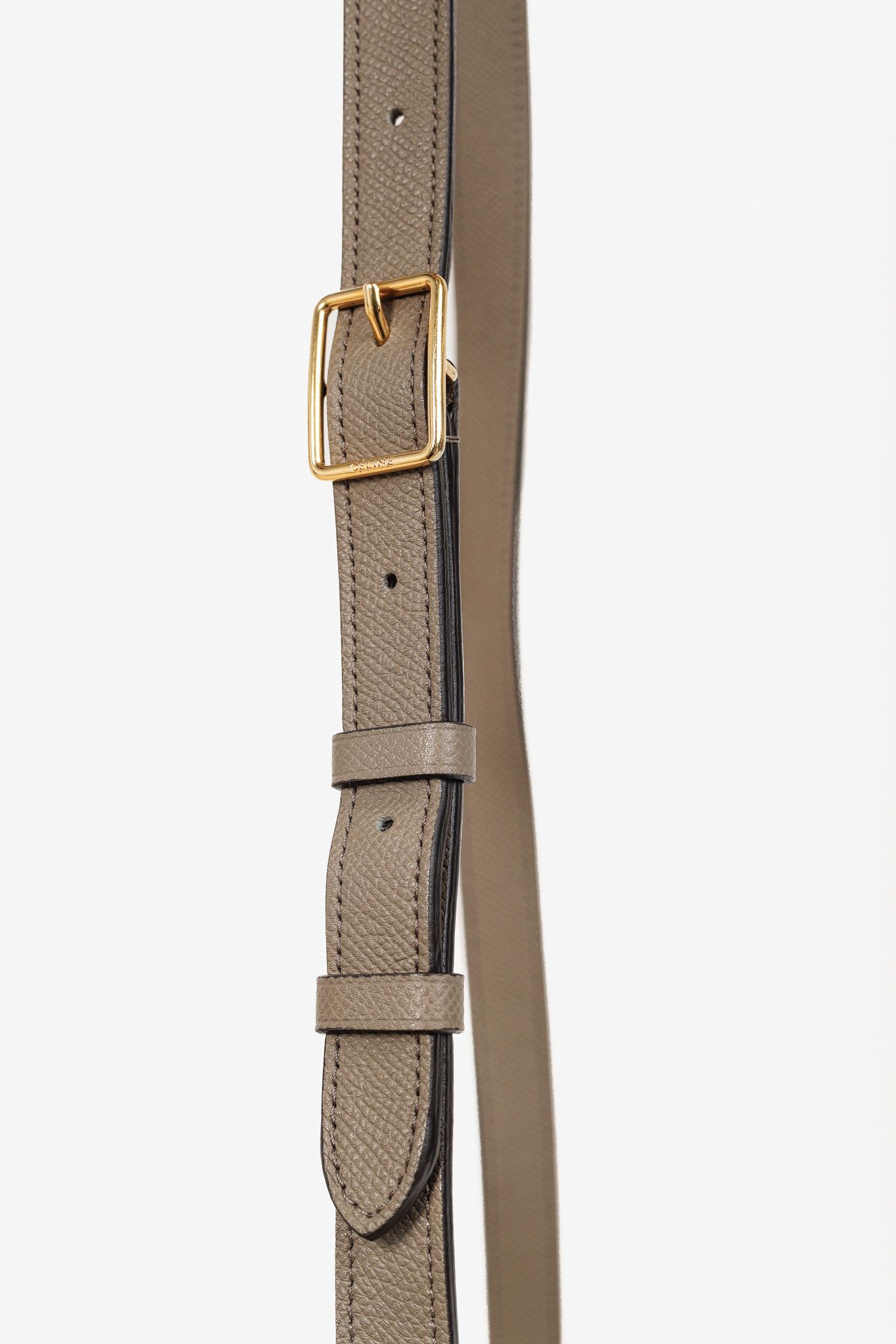Celine Celine Medium Trotteur Taupe Grained Calfskin Crossbody Size ONE SIZE - 7 Thumbnail