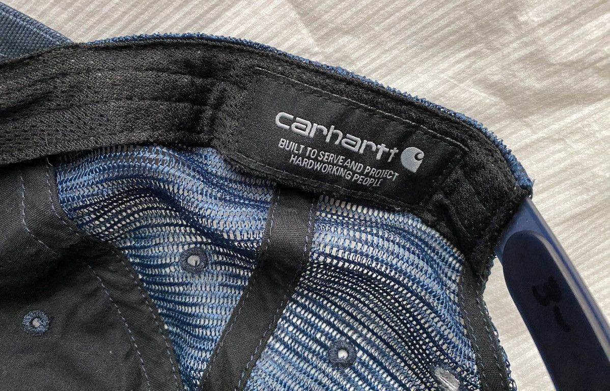 Carhartt Carhartt blue unstructured mesh trucker cap front logo patch Size ONE SIZE - 3 Thumbnail