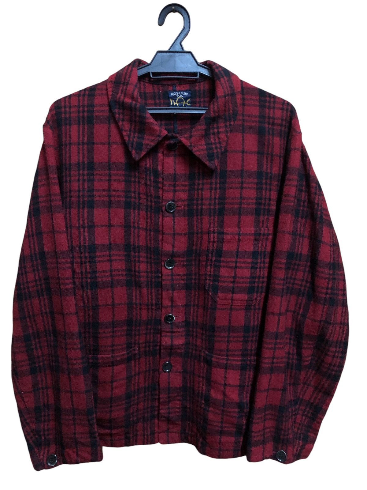 If Six Was Nine × Le Grande Bleu (L.G.B.) × Nicole Club Nicole Club For Men Tartan Button Ups Wool Jacket Size US M / EU 48-50 / 2 - 1 Thumbnail