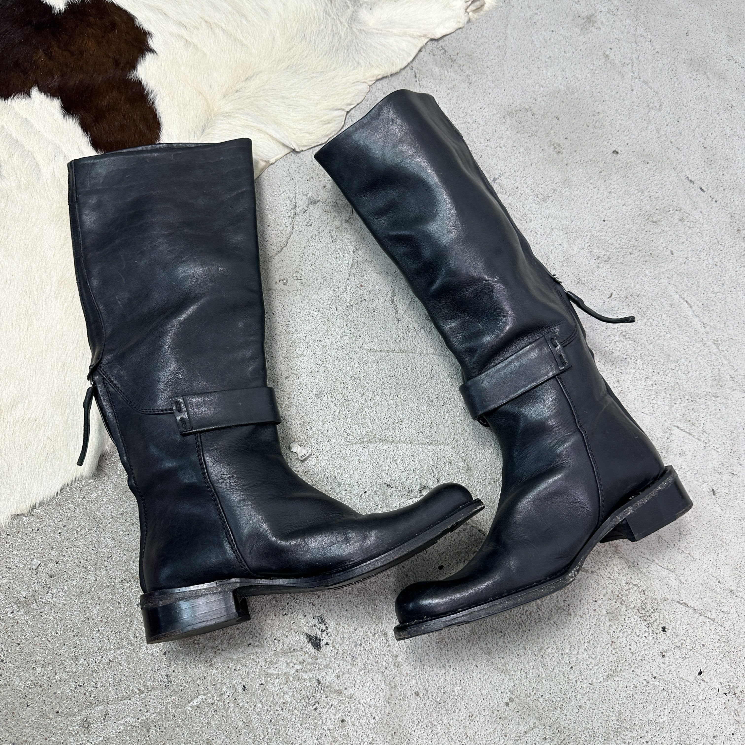 Vintage Vintage Leather Buckled Biker Moto Grunge Boots Y2K Size US 4 / IT 34 - 6 Thumbnail