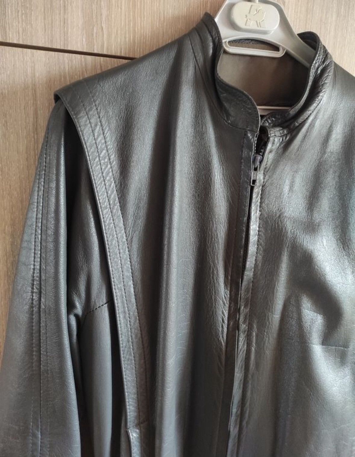 Other Vintage grey leather jacket 44 Size XXL / US 16-18 / IT 52-54 - 2 Thumbnail