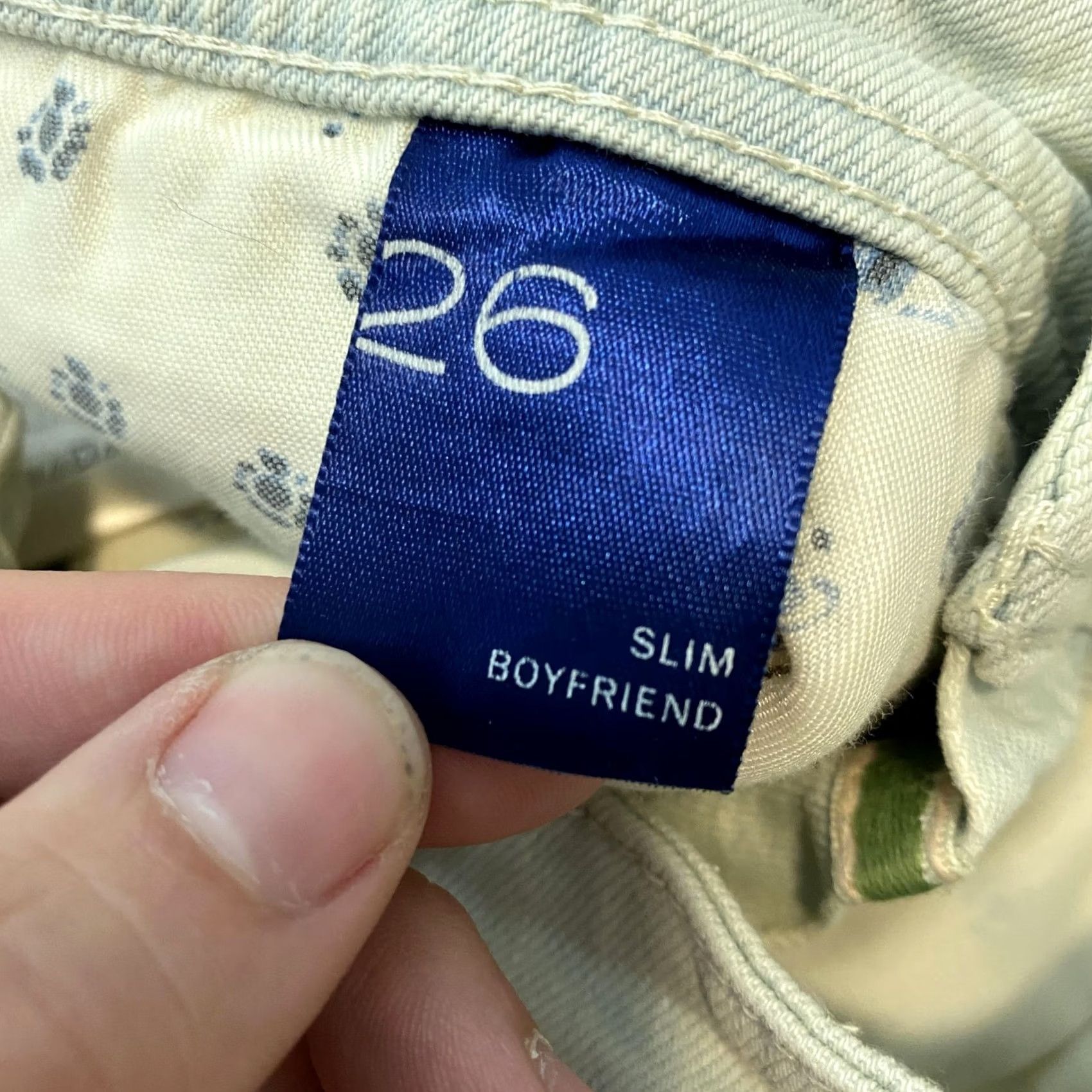 Vintage Pilcro Jeans Womens 26 Blue Slim Boyfriend Distressed Boho Stretch Fits 31x30 Size 26" / US 2 / IT 38 - 5 Thumbnail