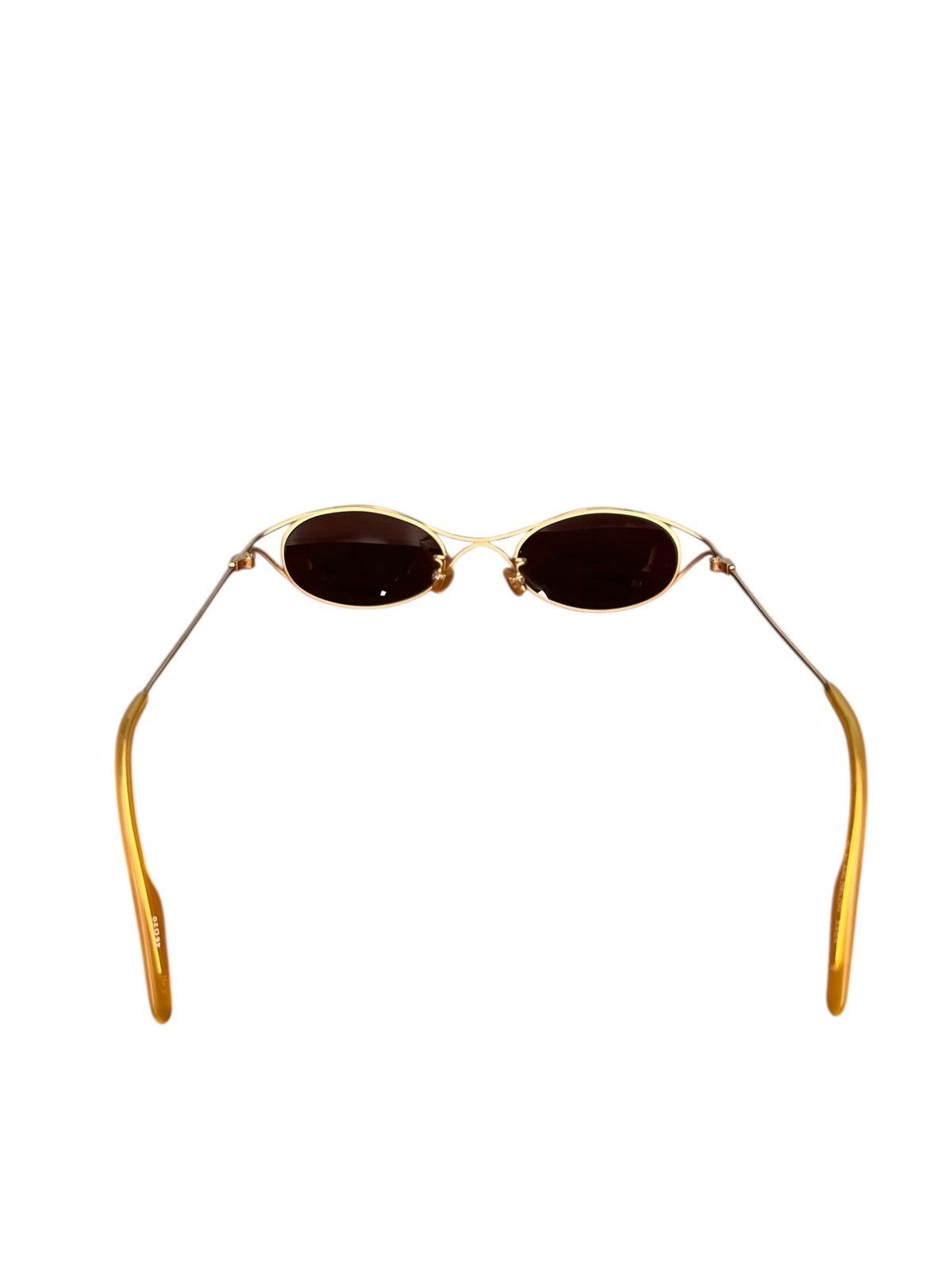 ALAIN DELON Vintage Alain Delon 3405 Gold Oval Cat-Eye Sunglasses Size ONE SIZE - 7 Thumbnail