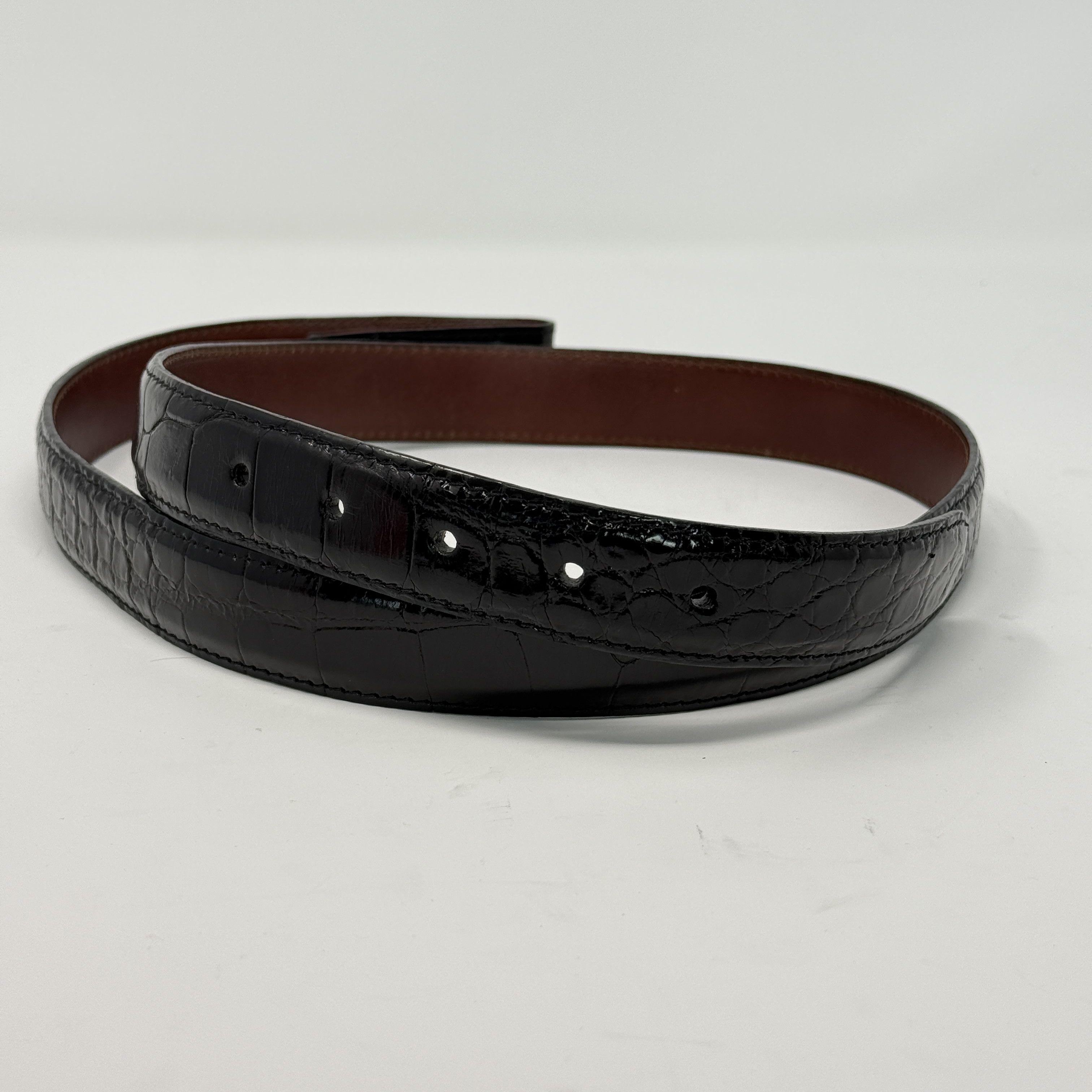 Other W. Kleinberg Genuine Alligator Skin Glazed Belt Size 40 - 3 Thumbnail