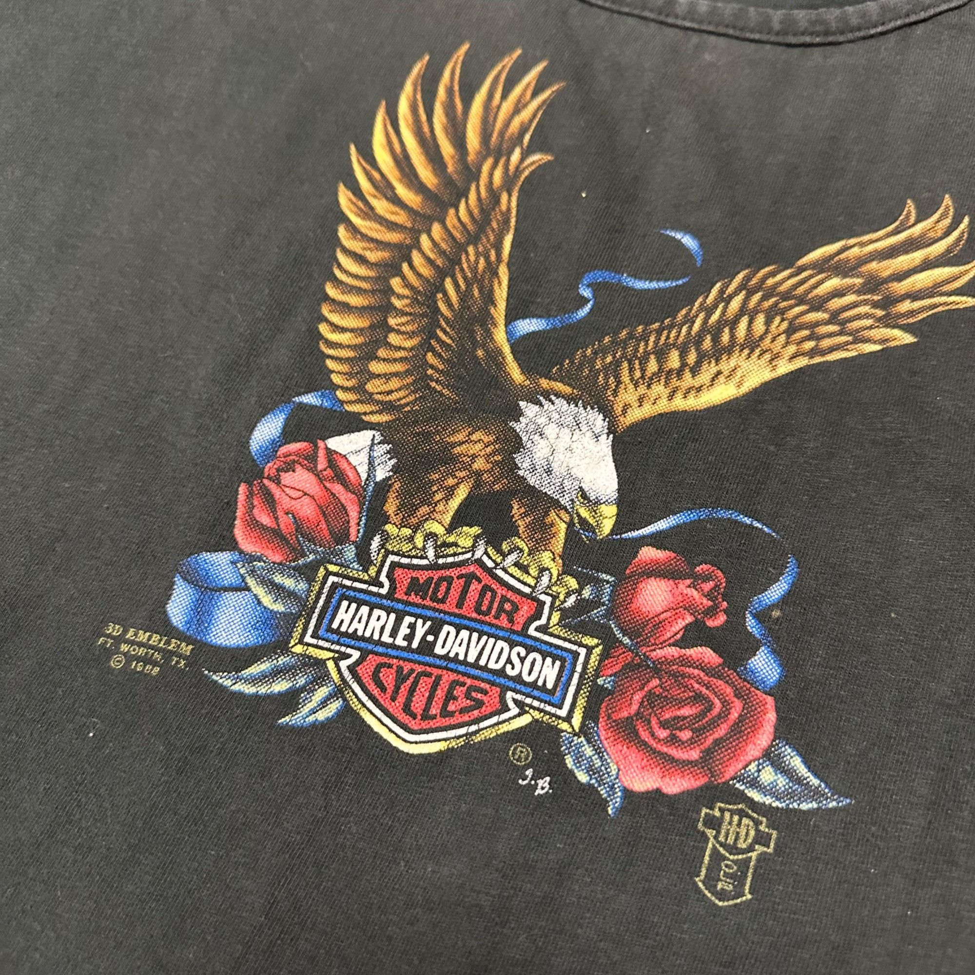 Harley Davidson × Vintage Vintage 1988 Women’s 3D Emblem Harley Davidson Shirt Size L / US 10 / IT 46 - 2 Thumbnail