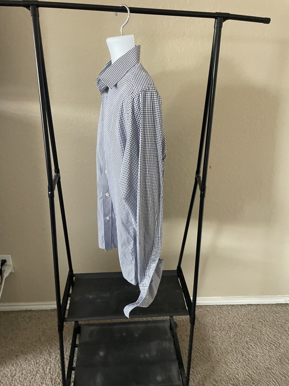 Duchamp London Mini Check Spread collar FC slim fit dress shirt 17.5 x 36 Size US XL / EU 56 / 4 - 4 Thumbnail
