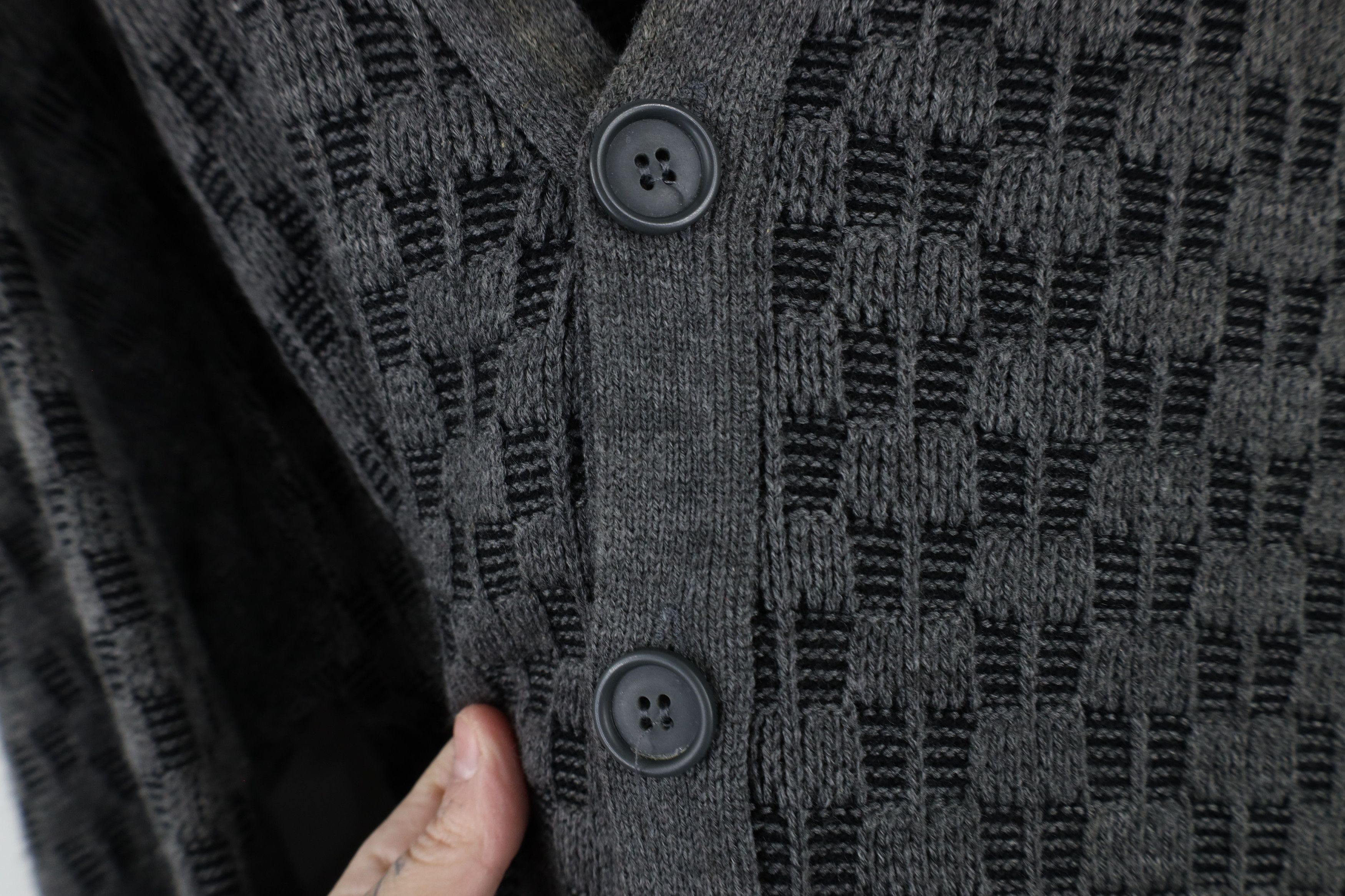 Vintage Vintage 90s Streetwear Striped Knit Button Cardigan Sweater Size US XL / EU 56 / 4 - 4 Thumbnail