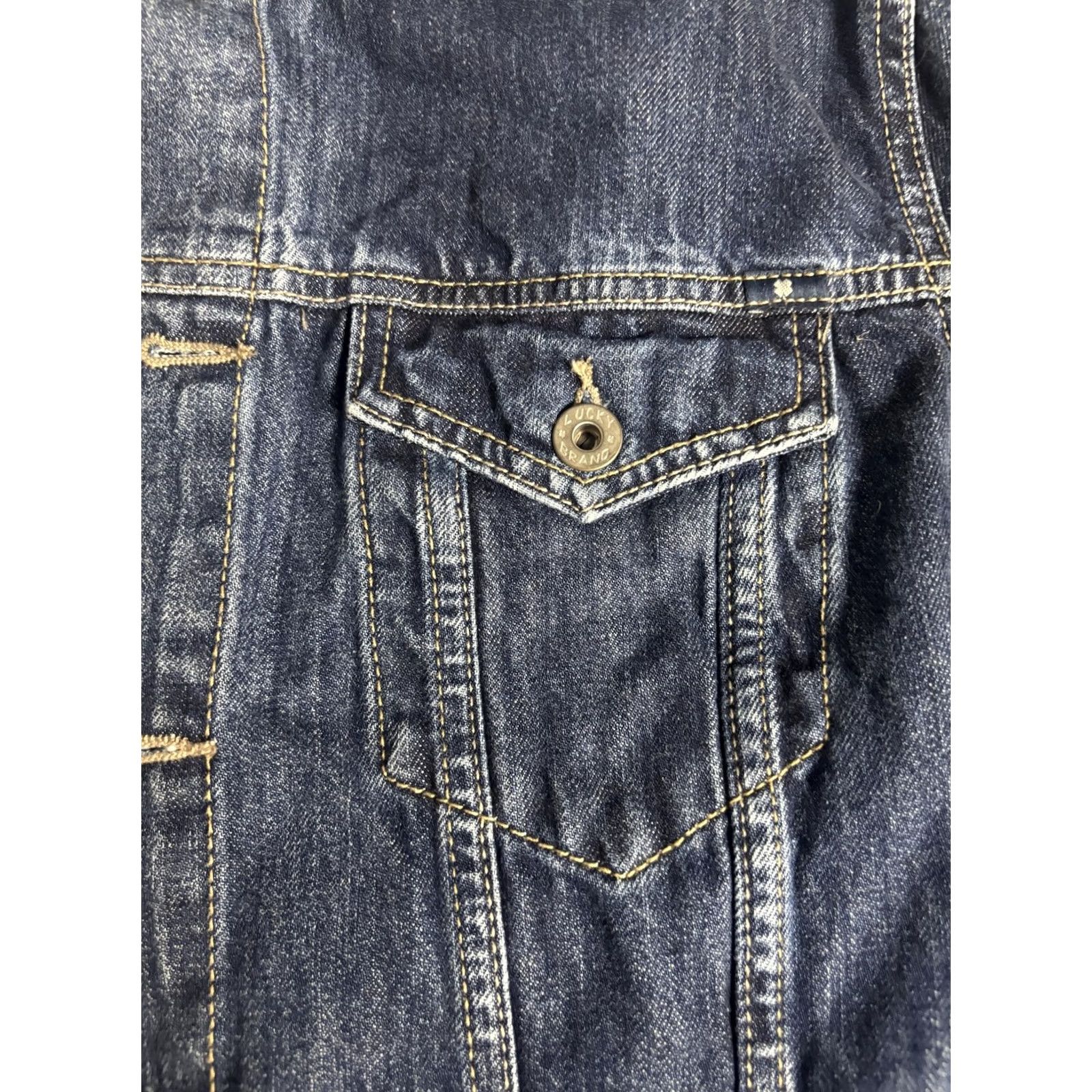 Lucky Brand Lucky Brand Denim Jacket Womens XL Blue Button Front Trucker Casual Unlined Size XL / US 12-14 / IT 48-50 - 2 Thumbnail