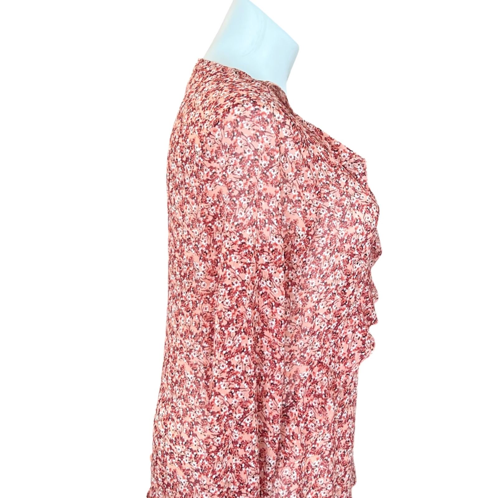 Anthropologie Anthropologie Maeve Orange Red Floral Large Wrap Maxi Dress Size L / US 10 / IT 46 - 4 Thumbnail