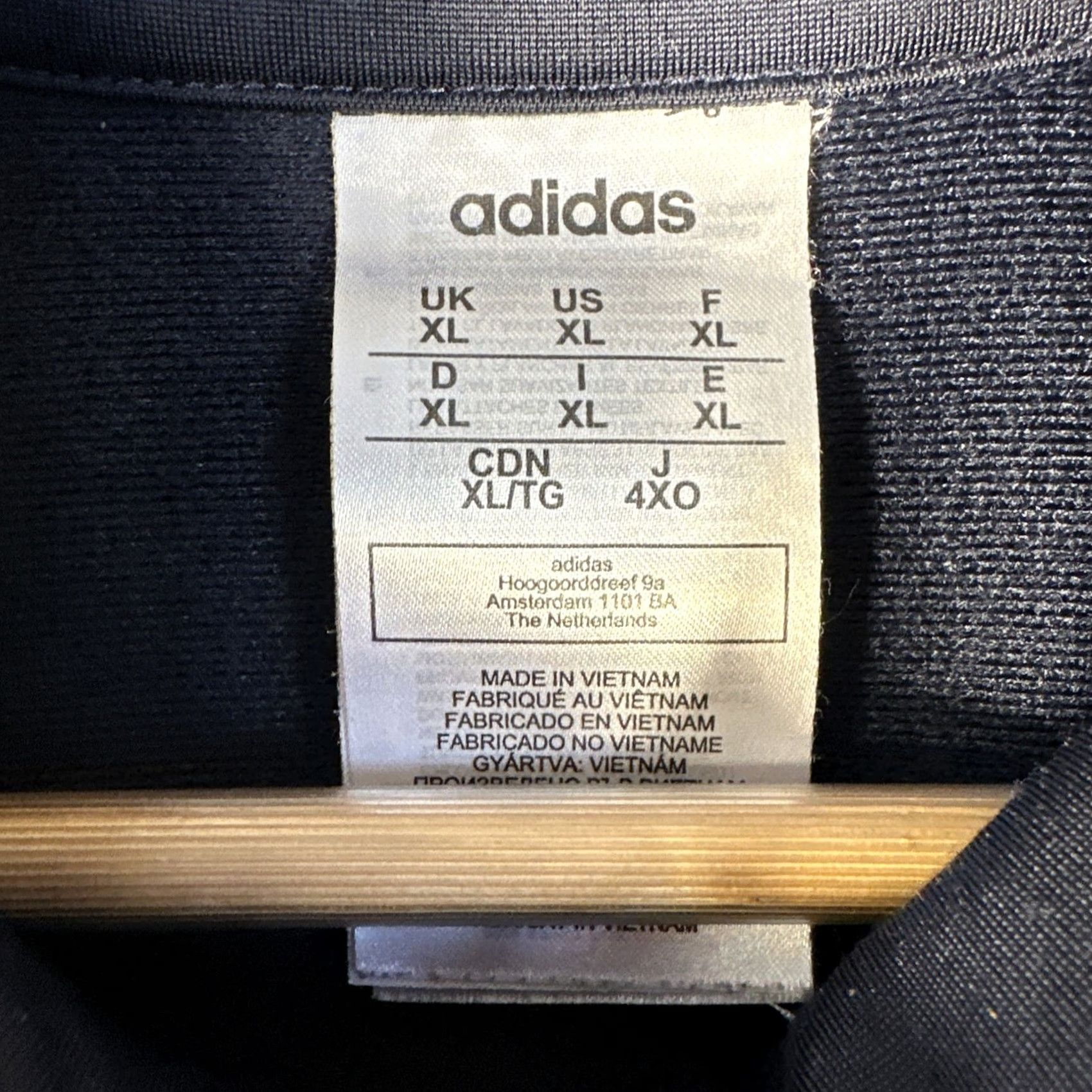 Adidas Adidas Track Jacket Full Zip Mens XL Athletic Navy Blue White Size US XL / EU 56 / 4 - 4 Thumbnail