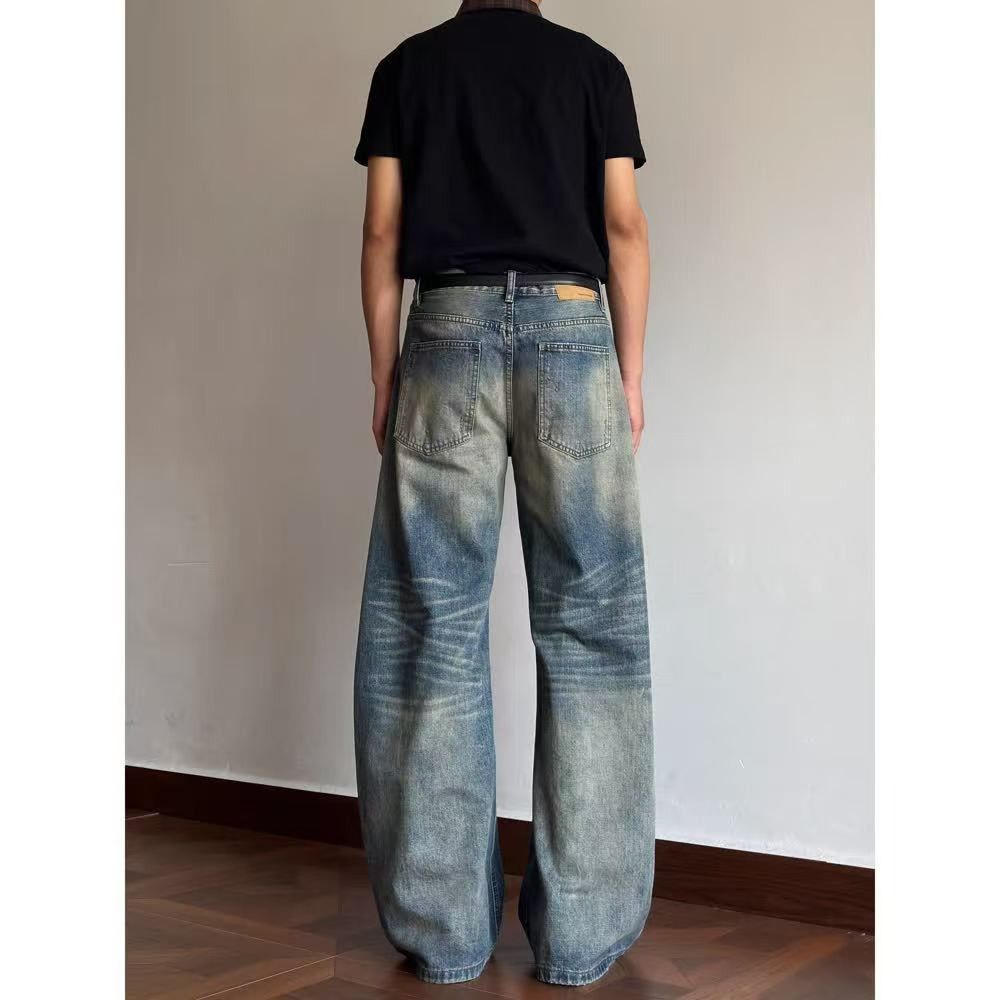 Vintage Blue washed vintage men's ripped jeans Size US 32 / EU 48 - 4 Thumbnail
