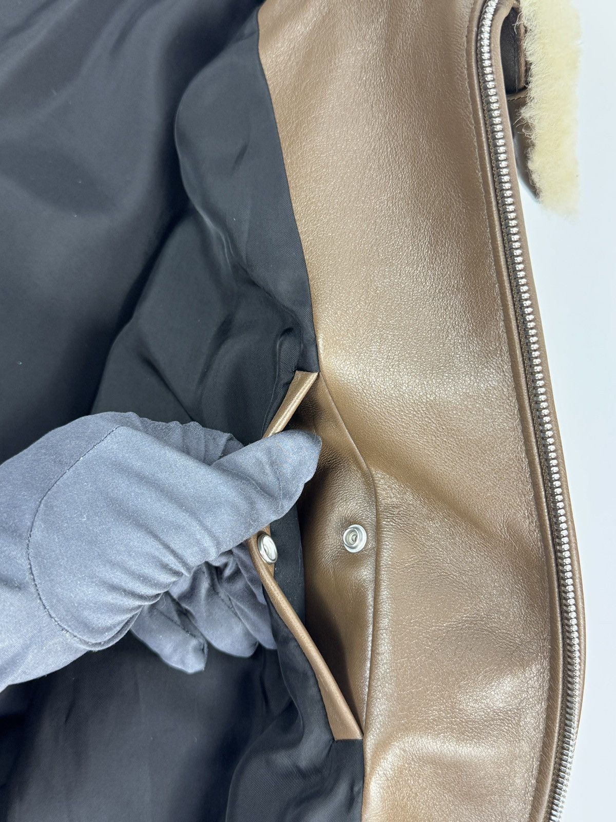 Bottega Veneta SOFT LEATHER JACKET WITH SHERLING REMOVABLE COLLAR Size US XL / EU 56 / 4 - 12 Thumbnail