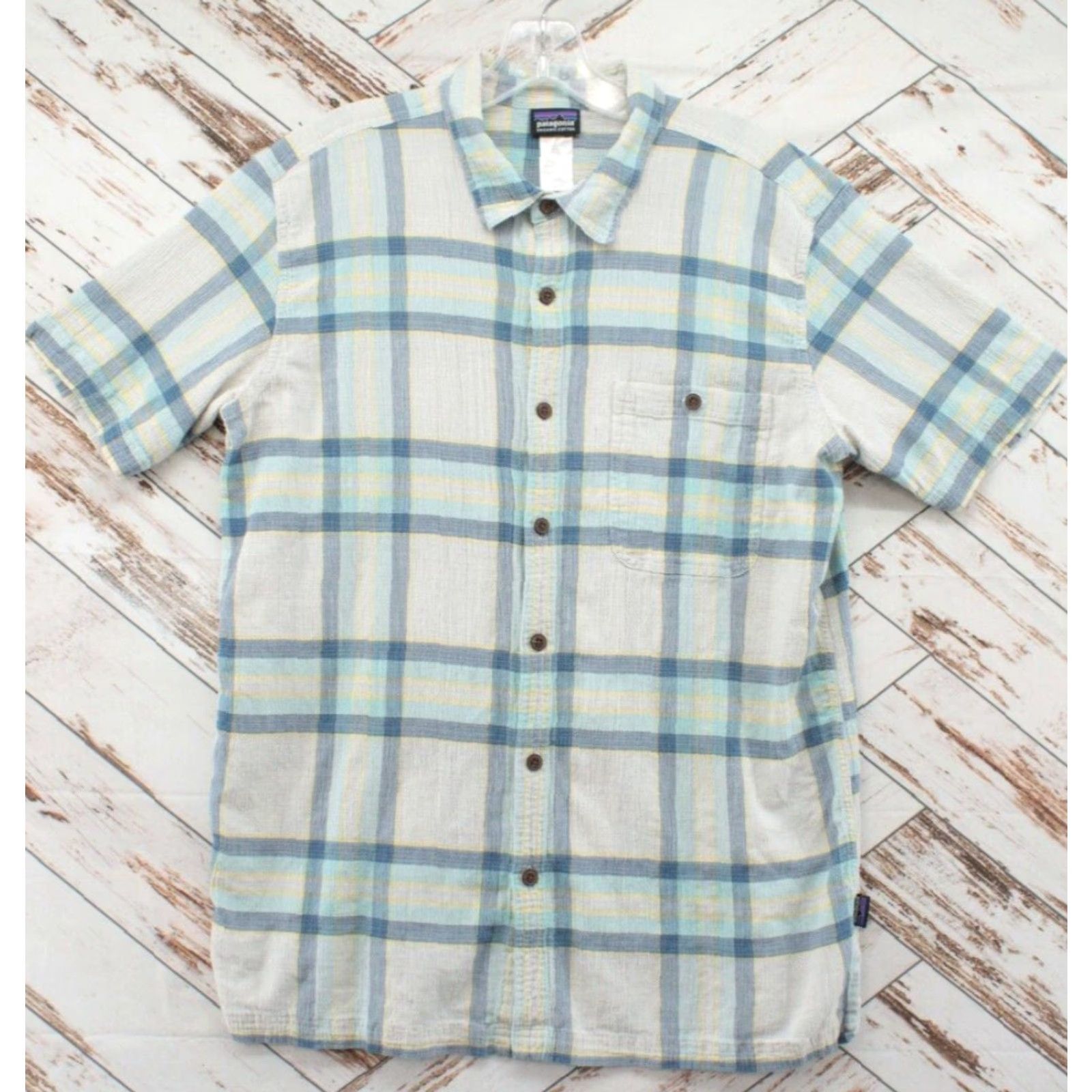 Patagonia Patagonia Yarn-Dye Shirt Mens Large Blue Plaid Button-Up Organic Cotton Preppy Shirt Size US L / EU 52-54 / 3 - 2 Thumbnail