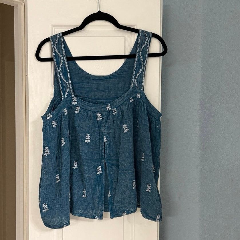 Miss Me Miss Me Gauzy Embroidered Tank Top Size L / US 10 / IT 46 - 3 Thumbnail
